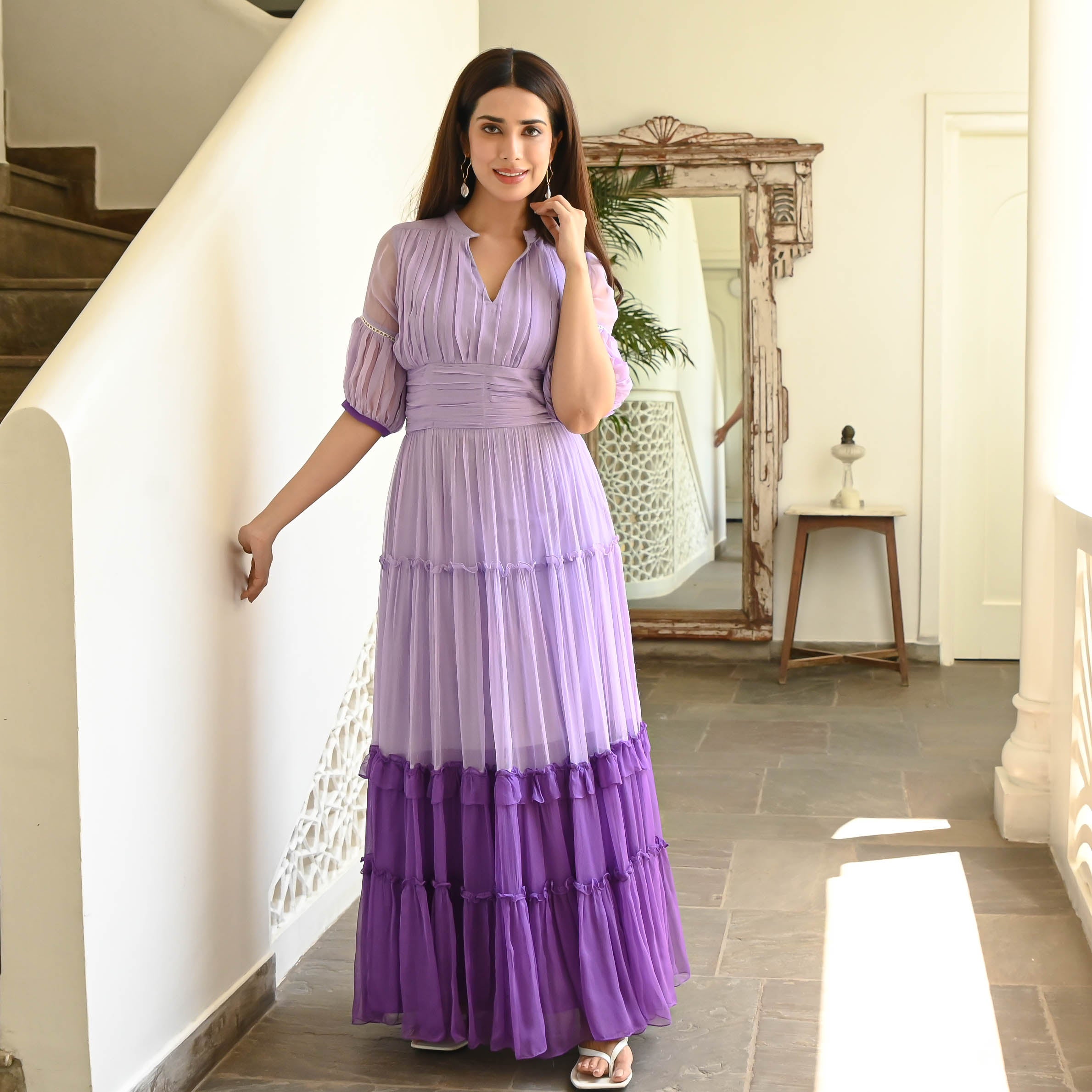 Shades of Purple Chiffon Dress