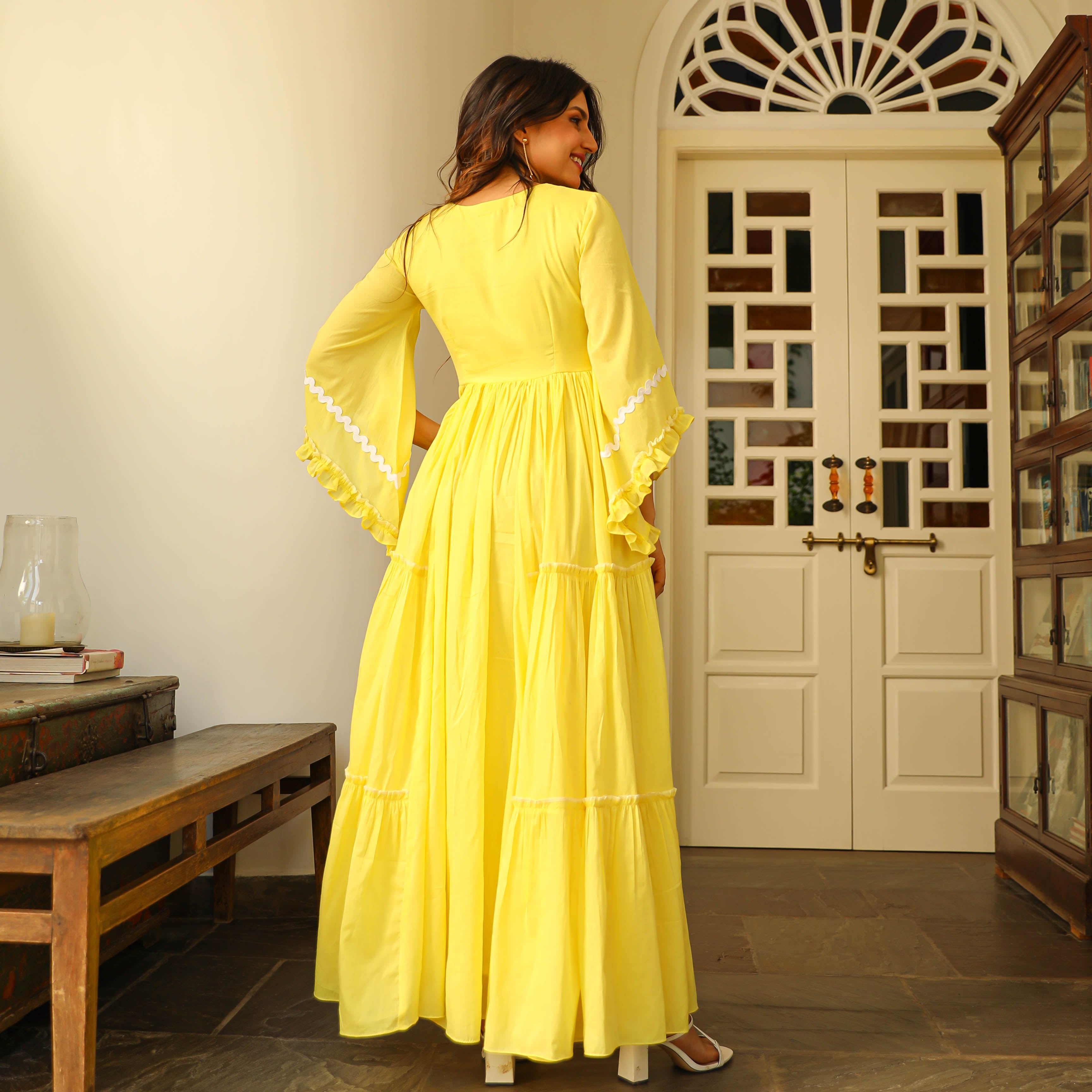 Elfin Yellow Comfy Cotton Dress