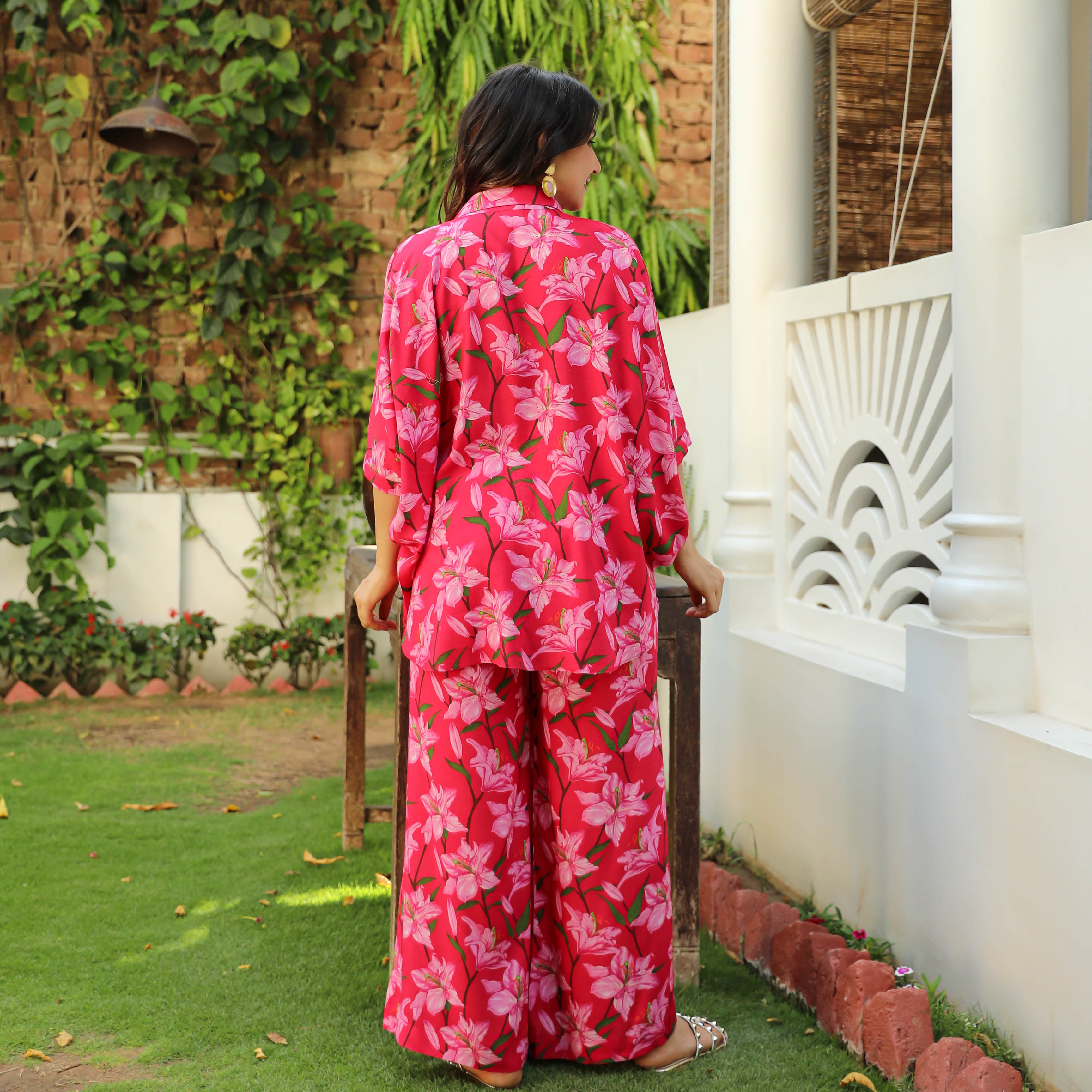 Red Lily Printed Co-ord Set for Women Online