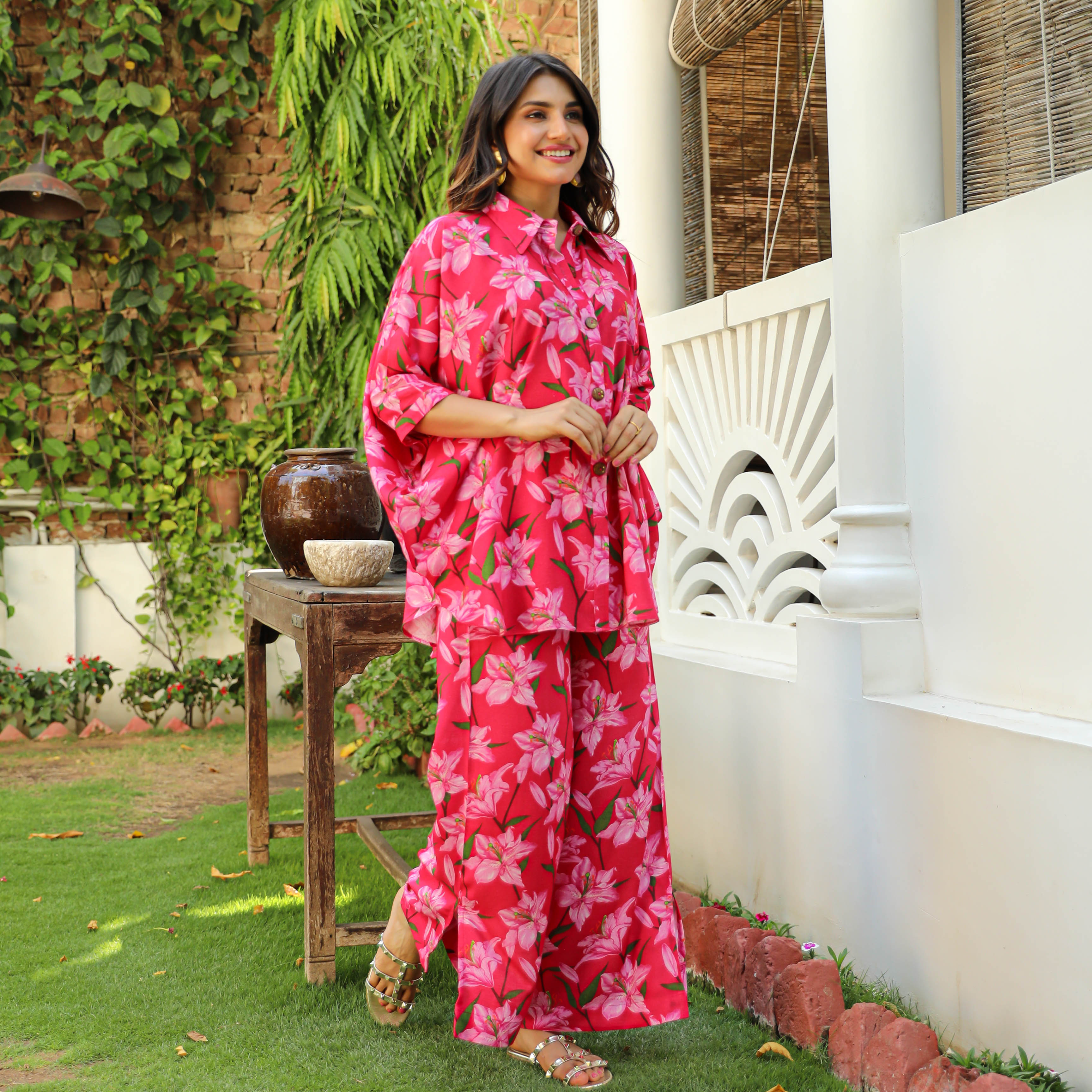 Red Lily Printed Co-ord Set for Women Online