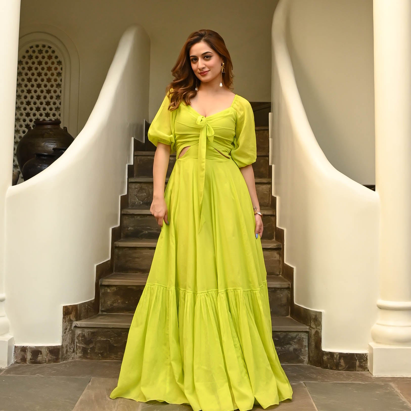 Green Oasis Designer Cotton Dress For Women Online