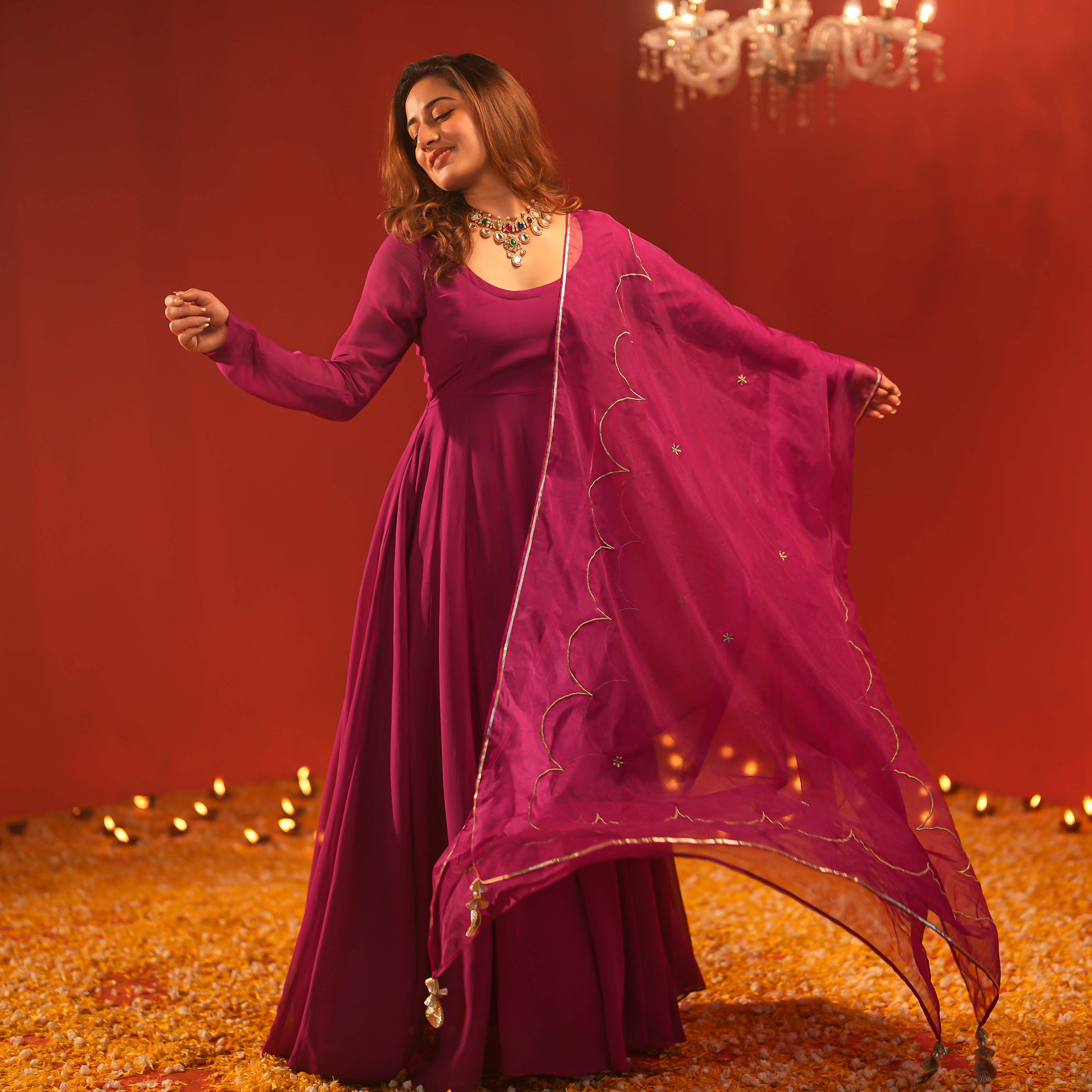 Designer Purple Salwar Suit With Dupatta In Satin Georgette EXMAY48 –  ShreeFashionWear