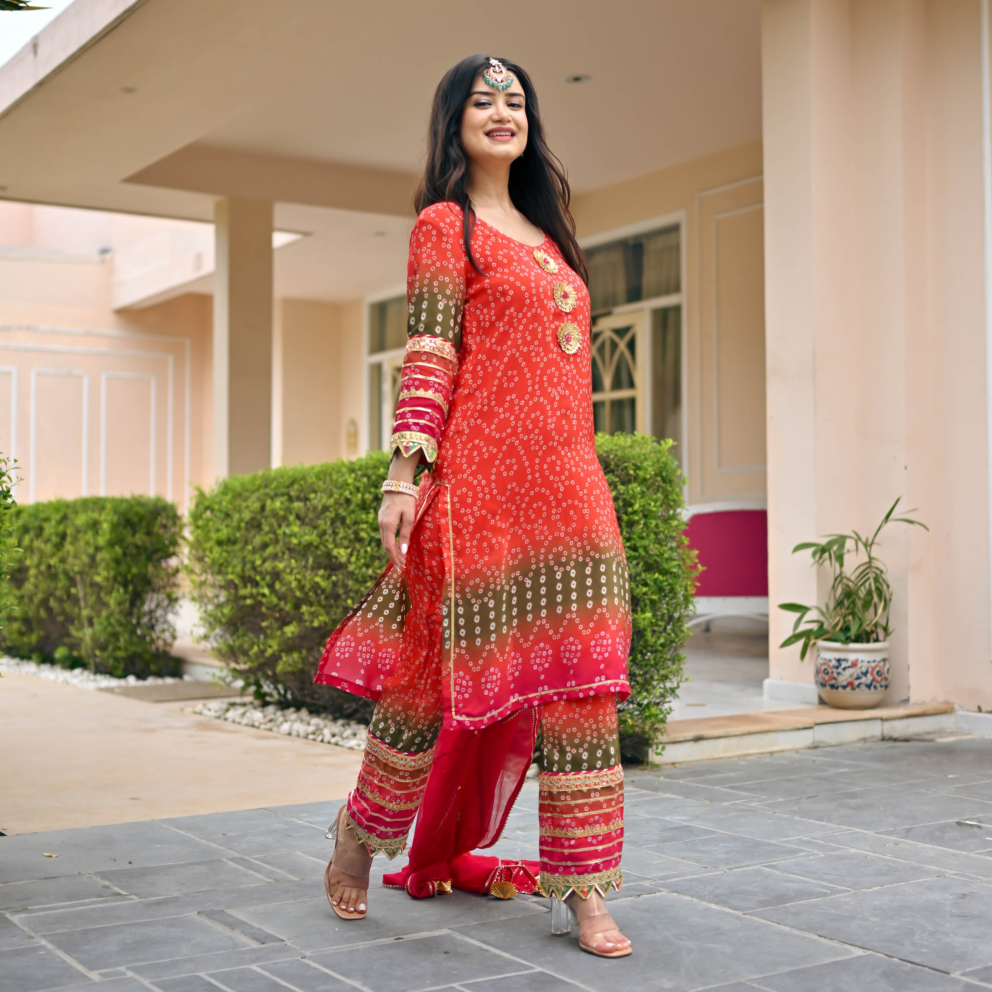 Buy Jaipuri Bandhej Salwar Suit Online | Luxurionworld – tagged  