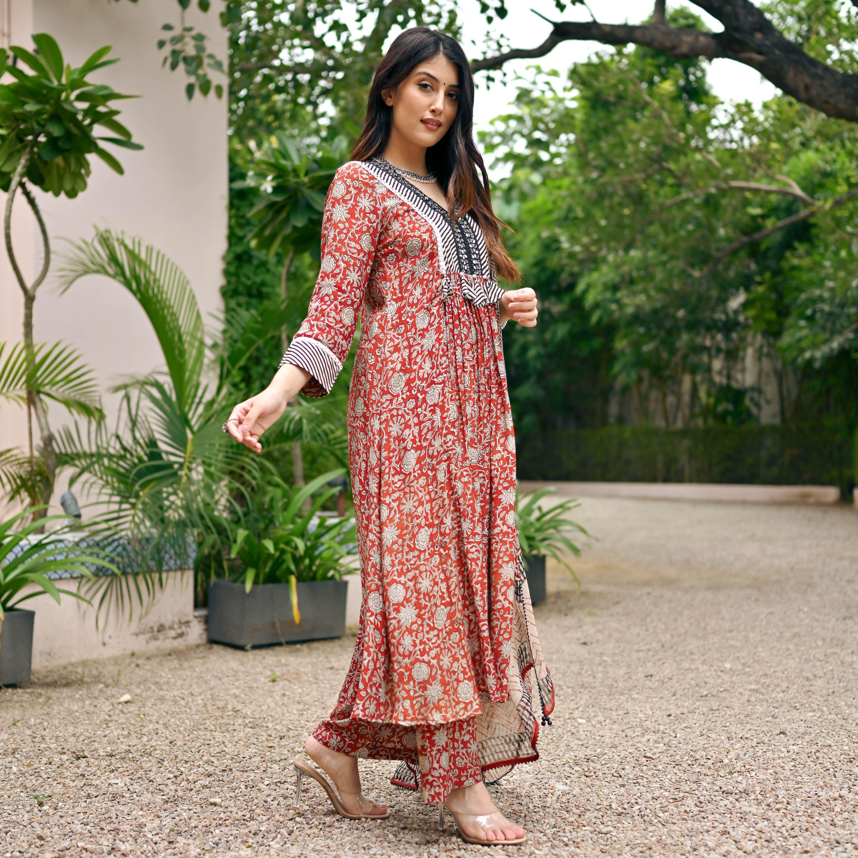 Floral Natural Dye Designer Cotton Suit Set For Women Online