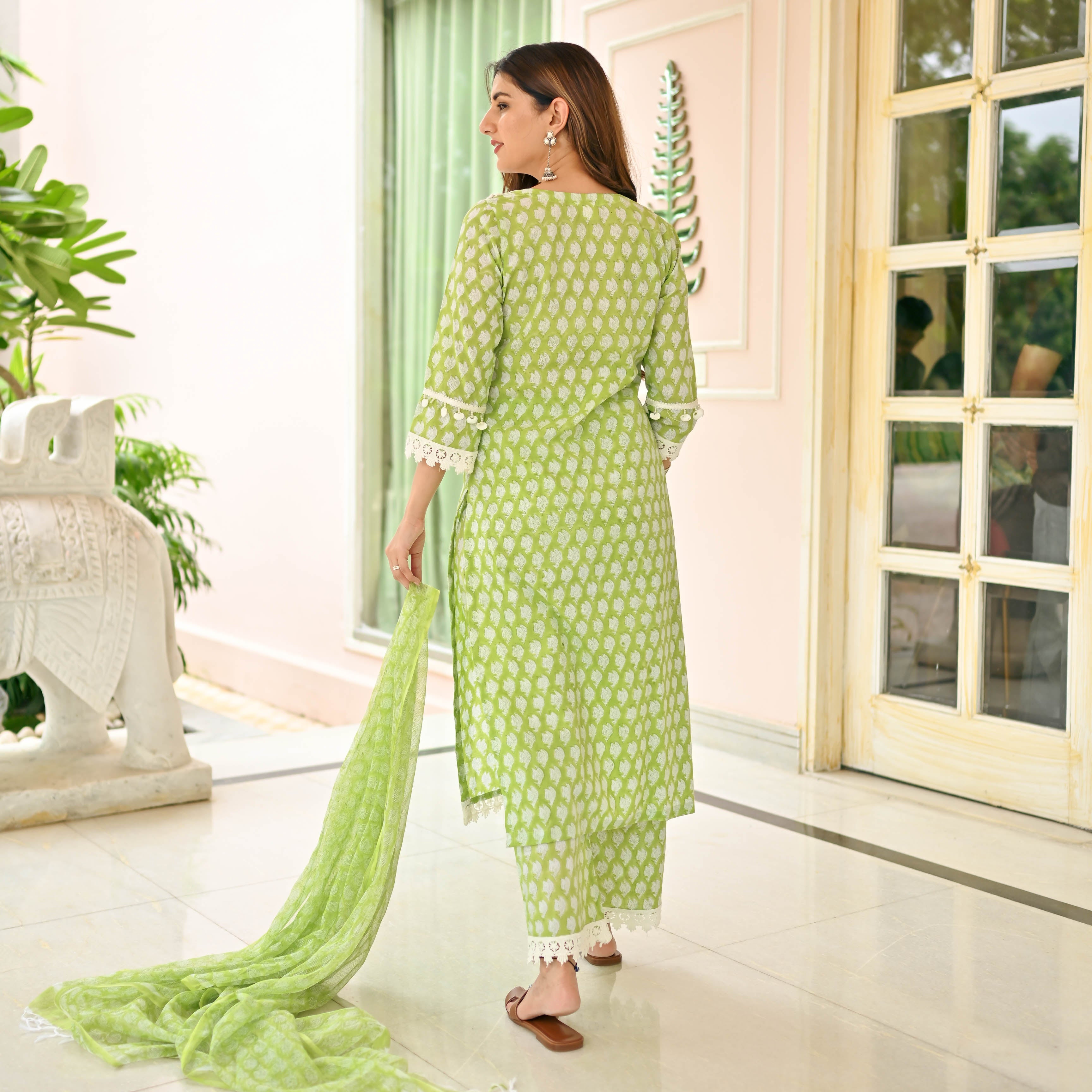 Embroidered Light Green New Superb Light Parrot Georgette Long Anarkali Suit  at Rs 1550 in Surat
