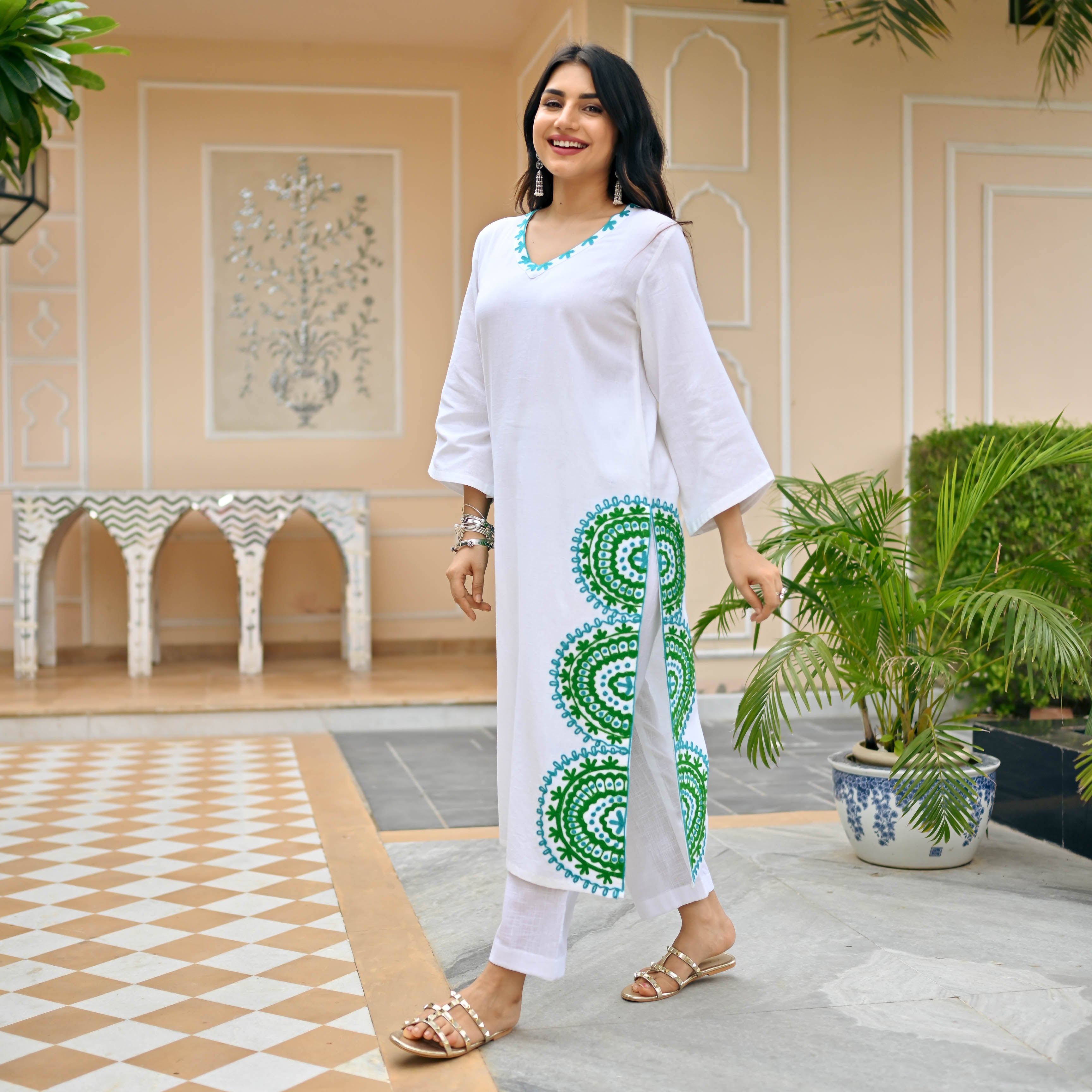 Half Circle Embroidered Co-ord Set