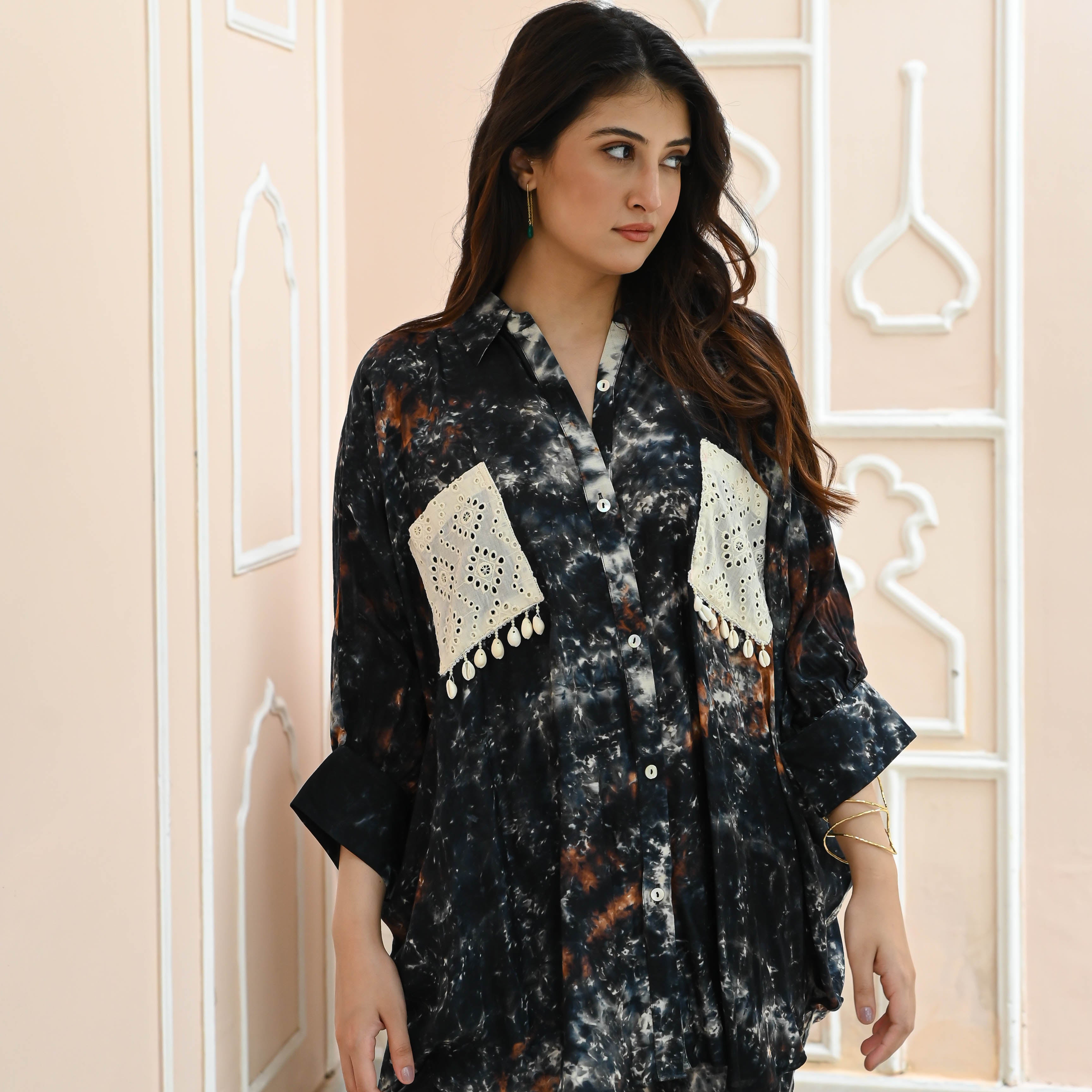 Kalpana Blue Designer Cotton Silk Co-ord Set For Women Online