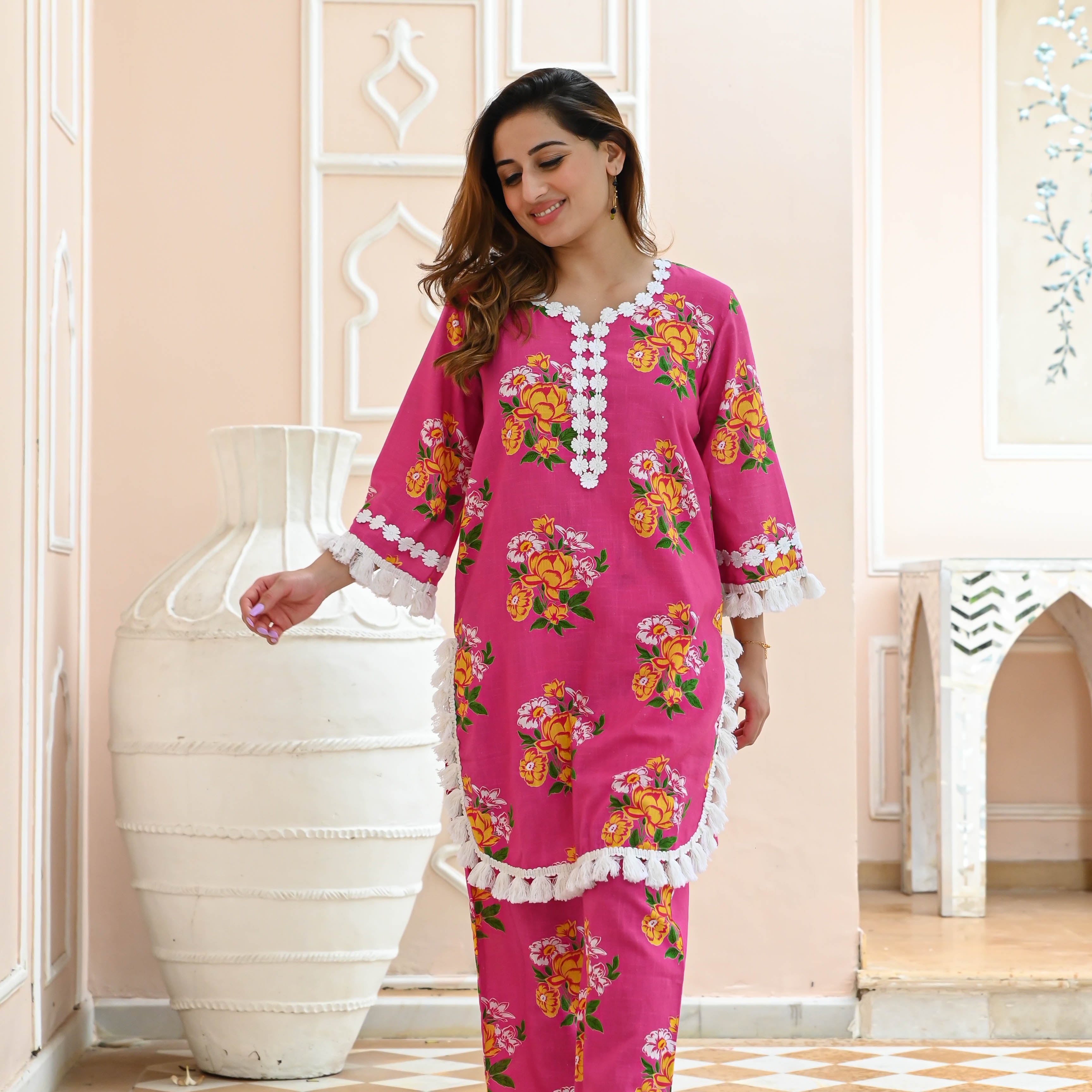 Pink Floral Co-ord Set for Women Online