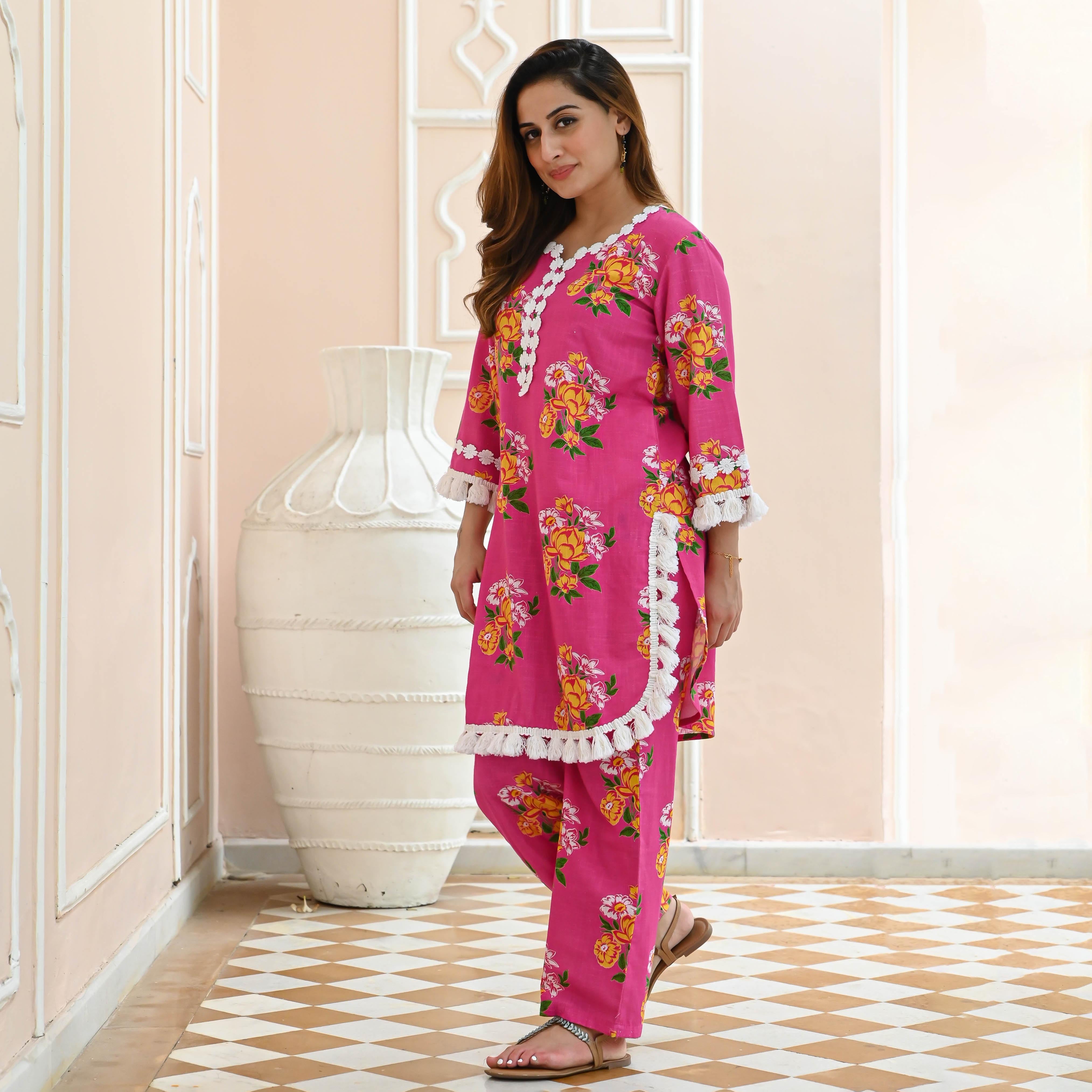 Pink Floral Co-ord Set for Women Online