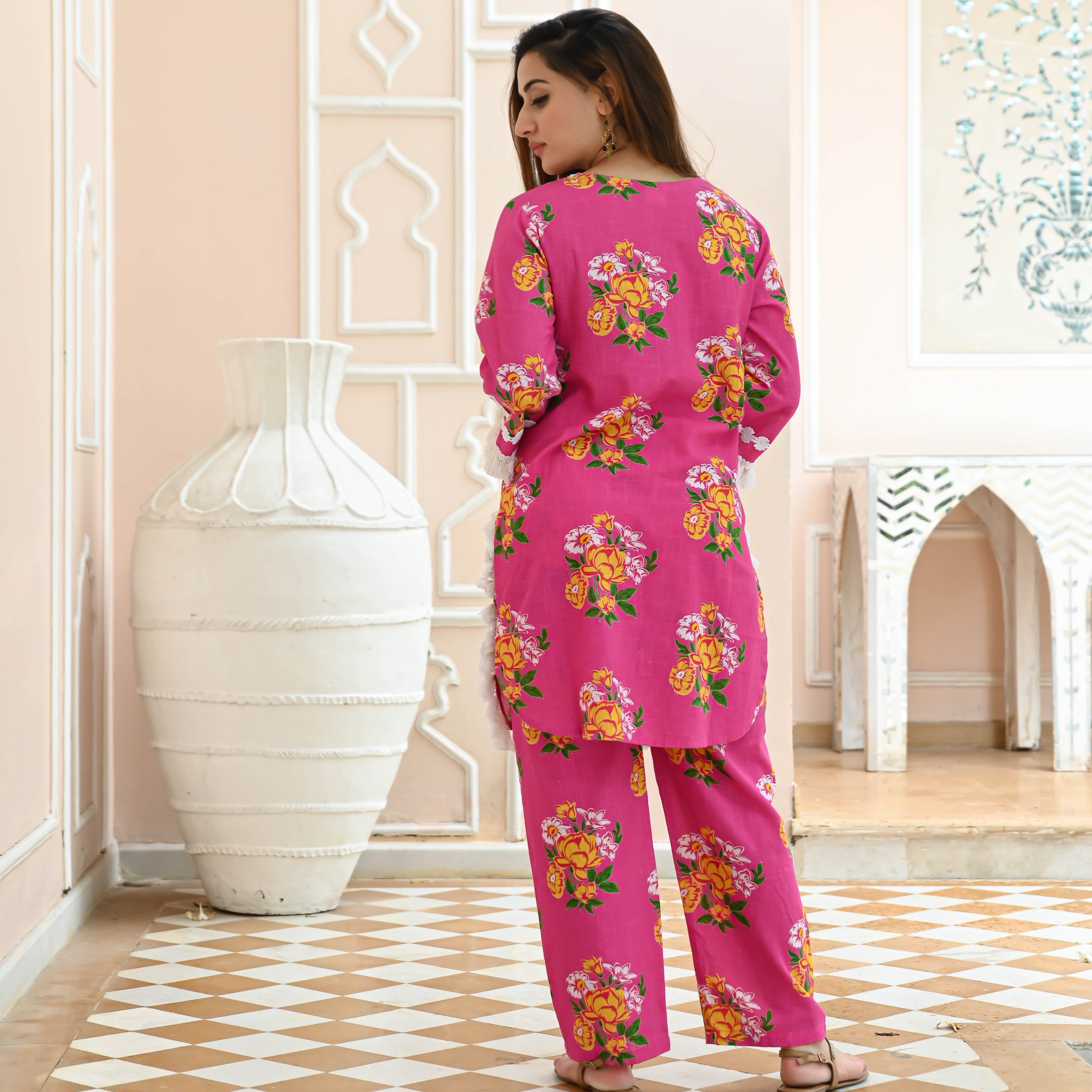 Pink Floral Co-ord Set for Women Online