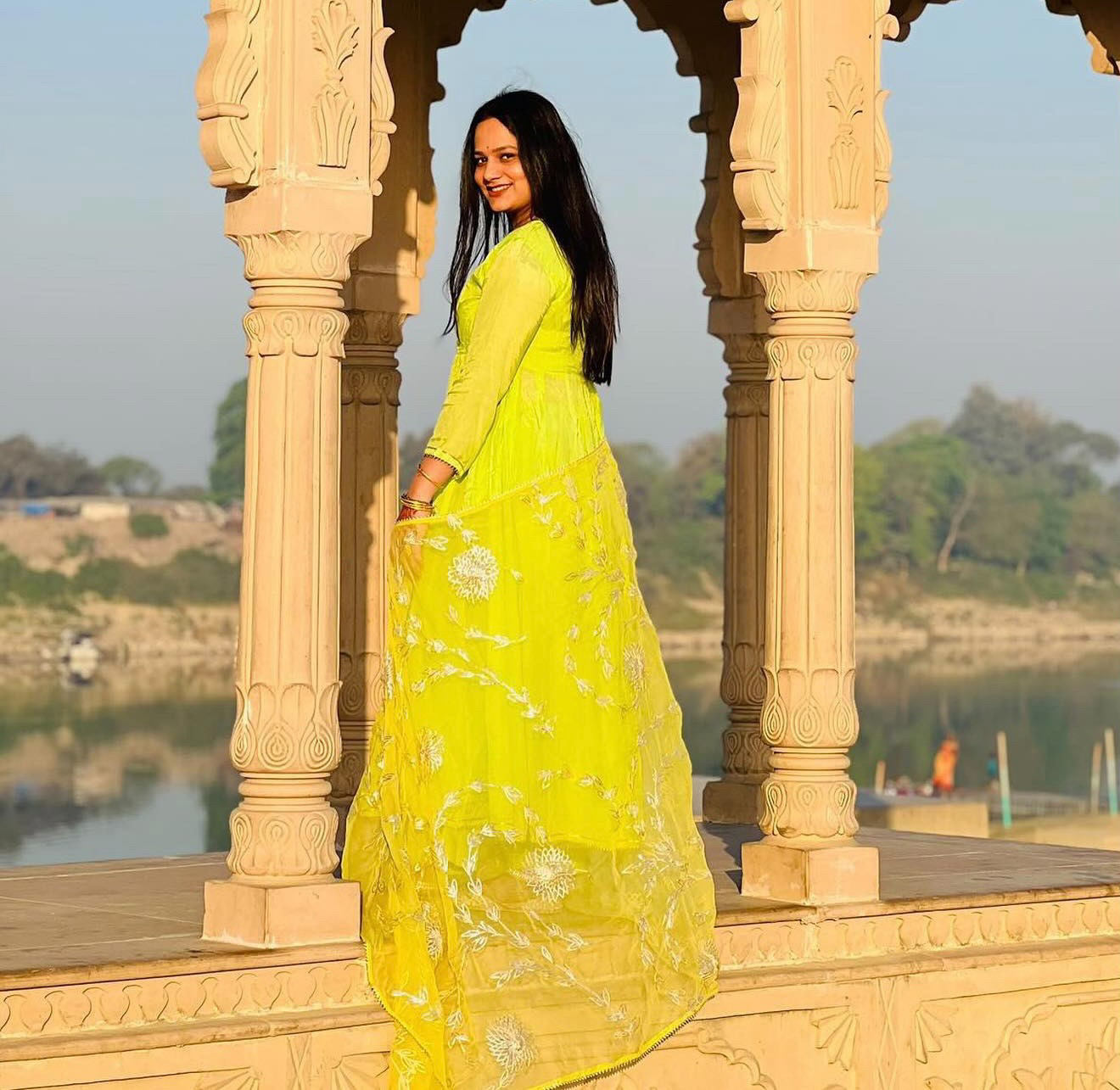 Palazzo Salwar Suit - Elegant Lime Green Silk Embroidered Salwar Suit –  Empress Clothing
