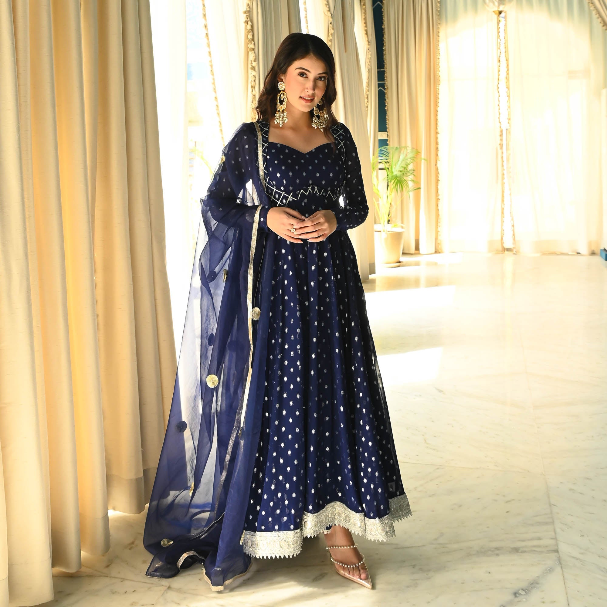 Rumi Blue Designer Anarkali Suit Set for Women Online