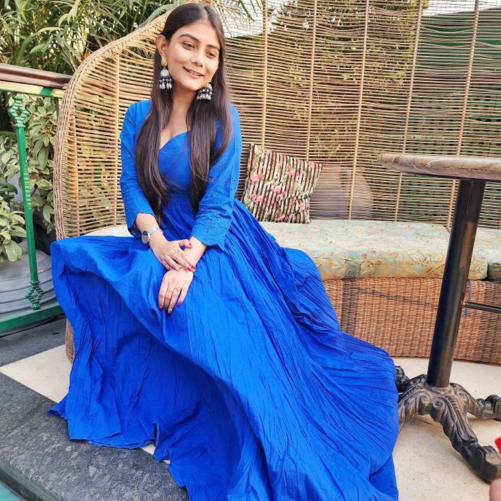 Blue frock deals long