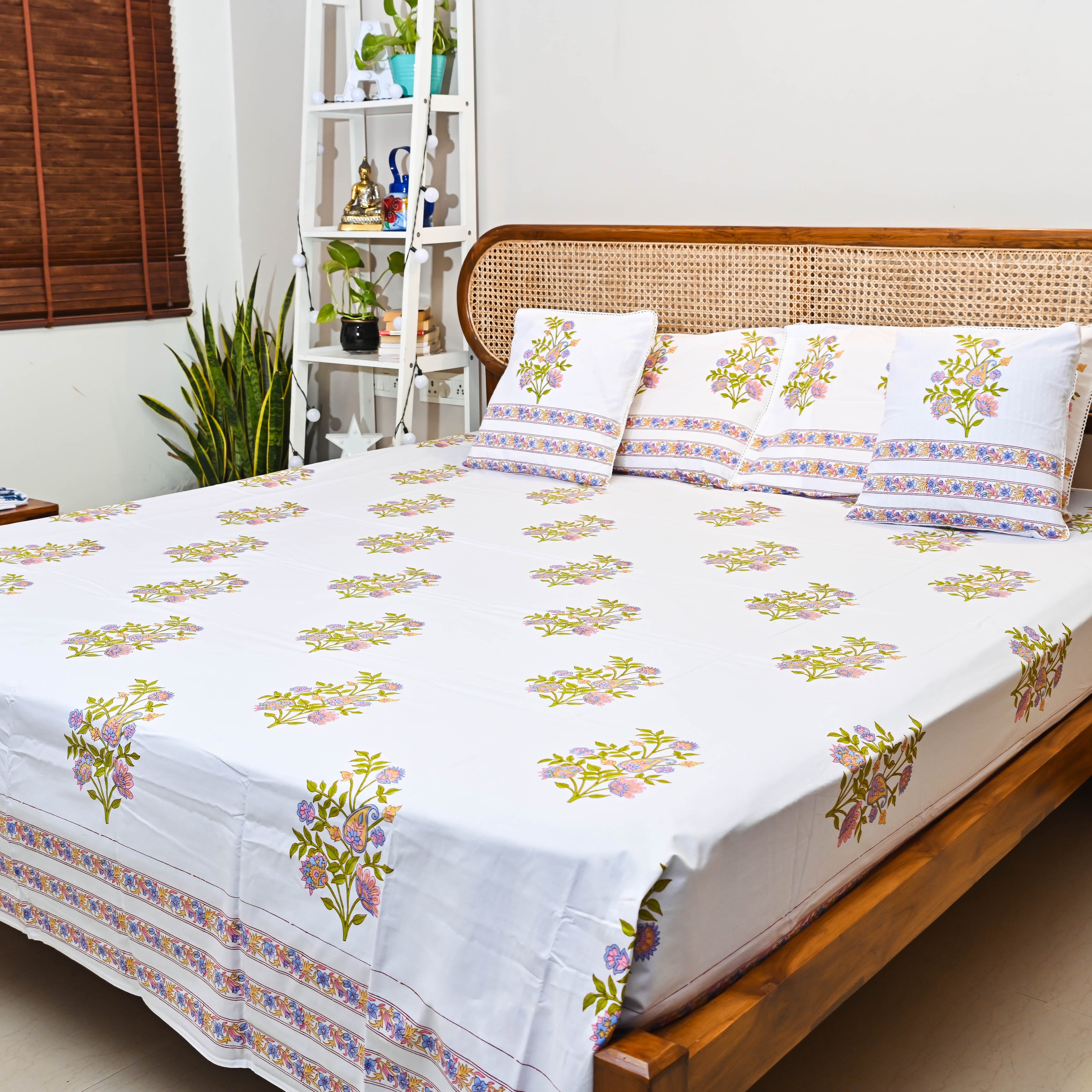 Floral Handblock printed Bedlinen