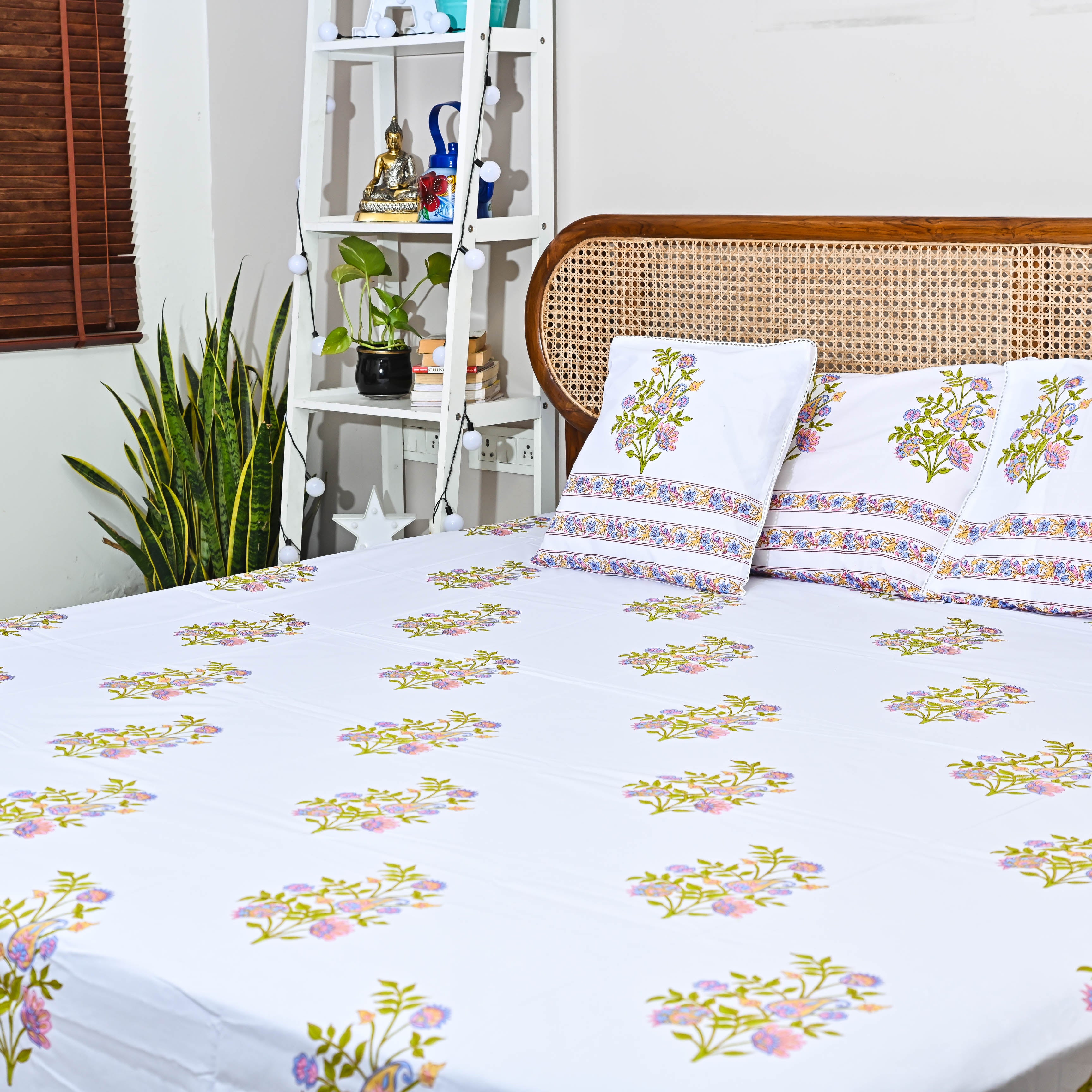 Floral Handblock printed Bedlinen