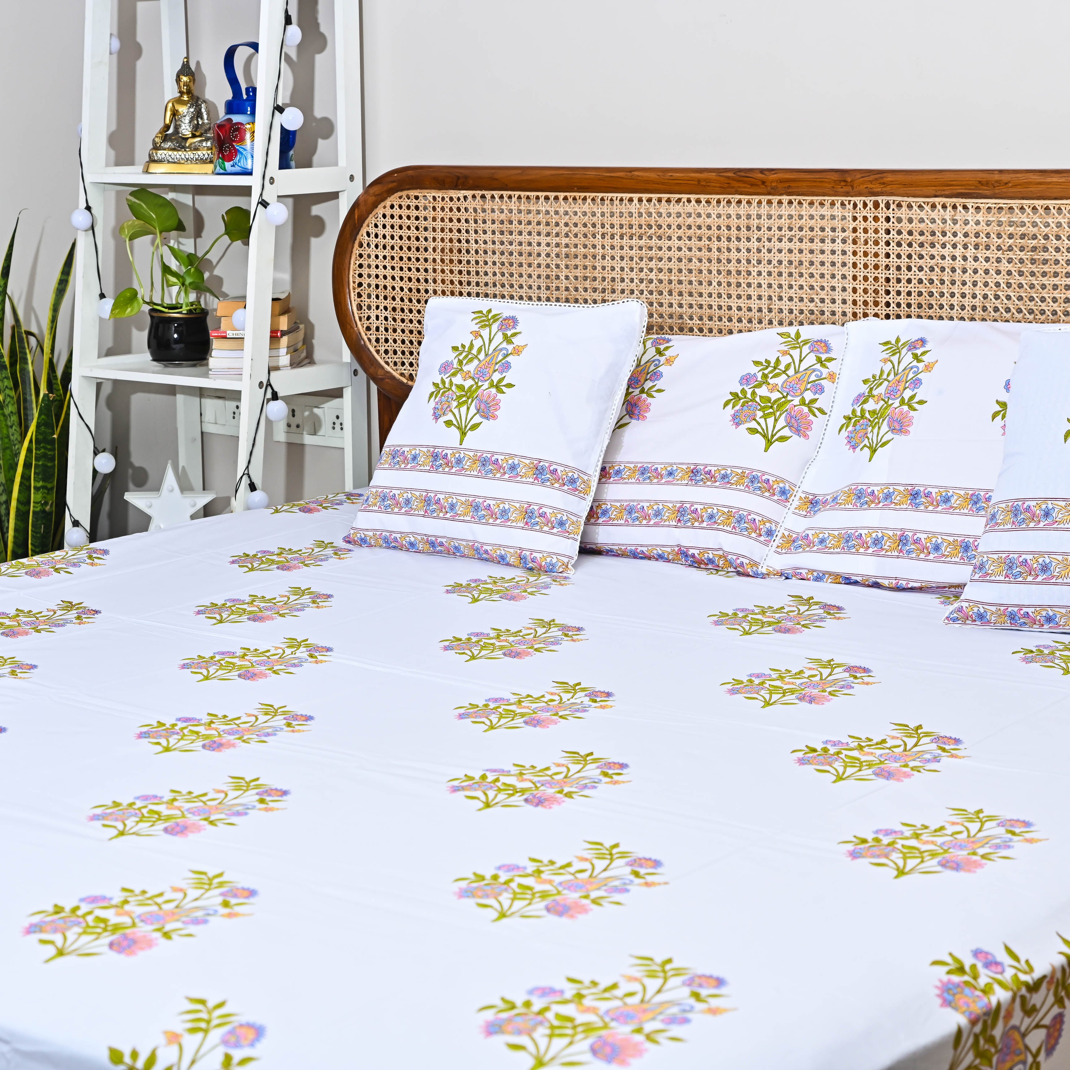 Floral Handblock printed Bedlinen