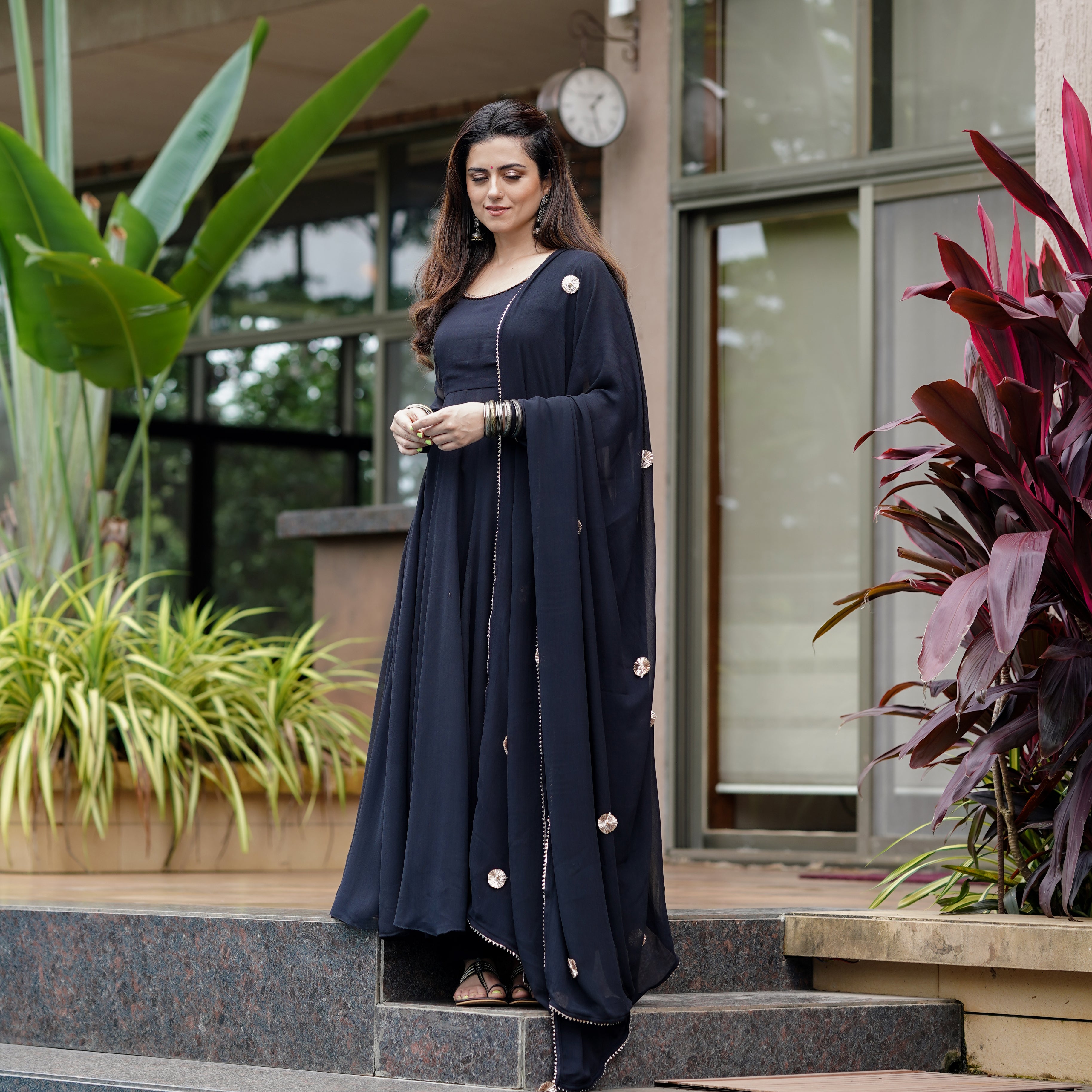  Black Georgette Designer Anarkali Suit Set For Women Online