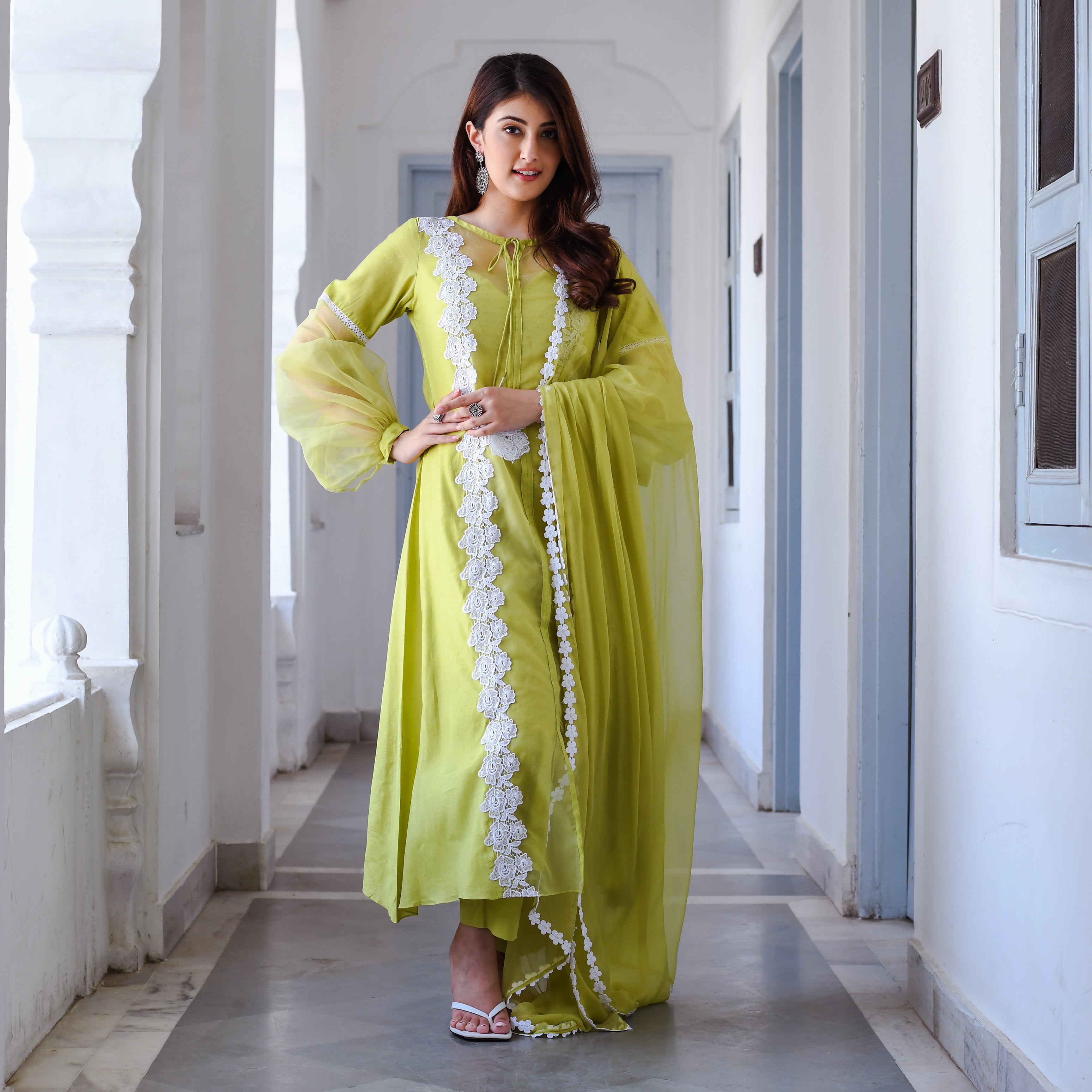  Kirshi Green Ethnic Wear Designer Traditional Suit Set For Women Online