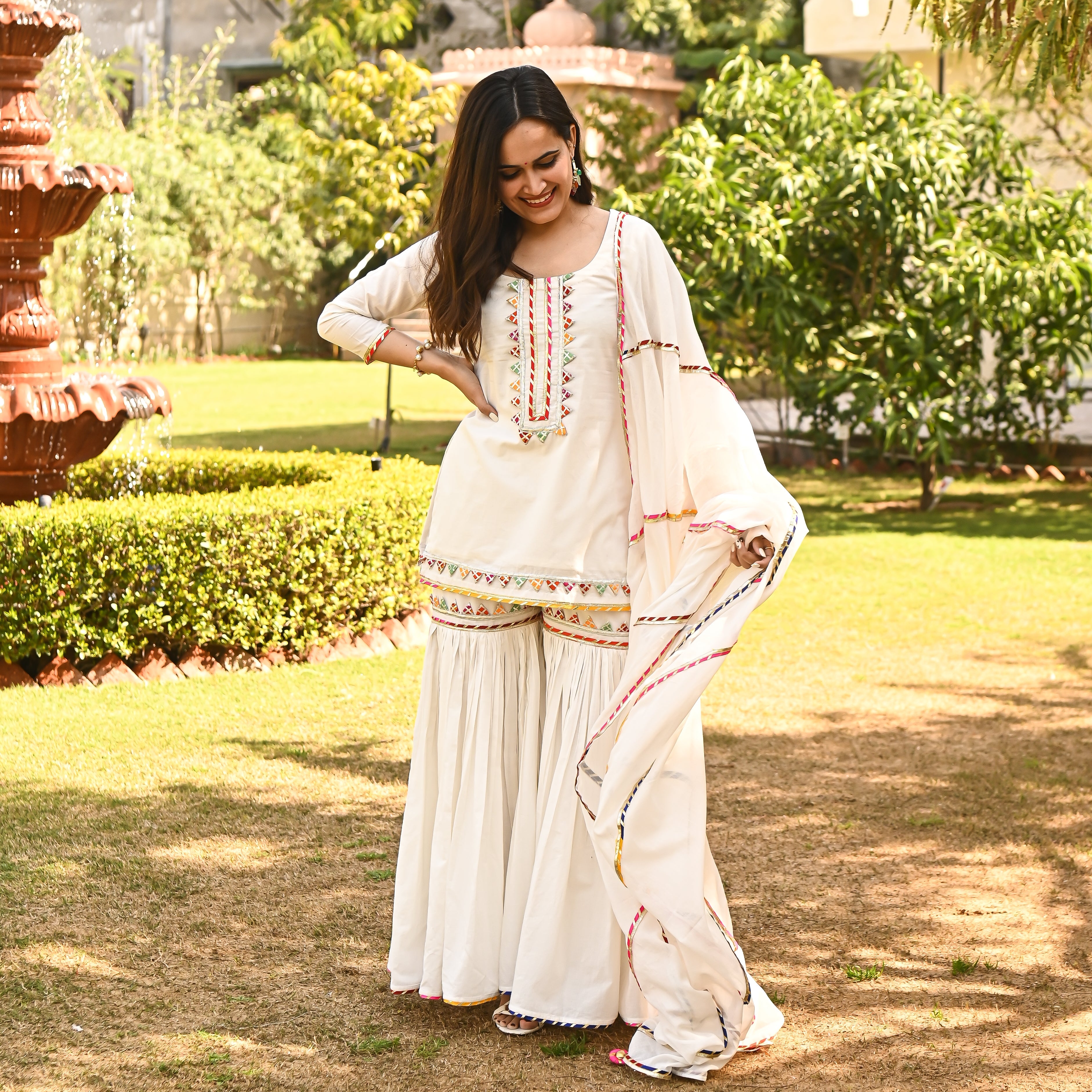  Holly White Designer Traditional Festive Suit Set For Women Online