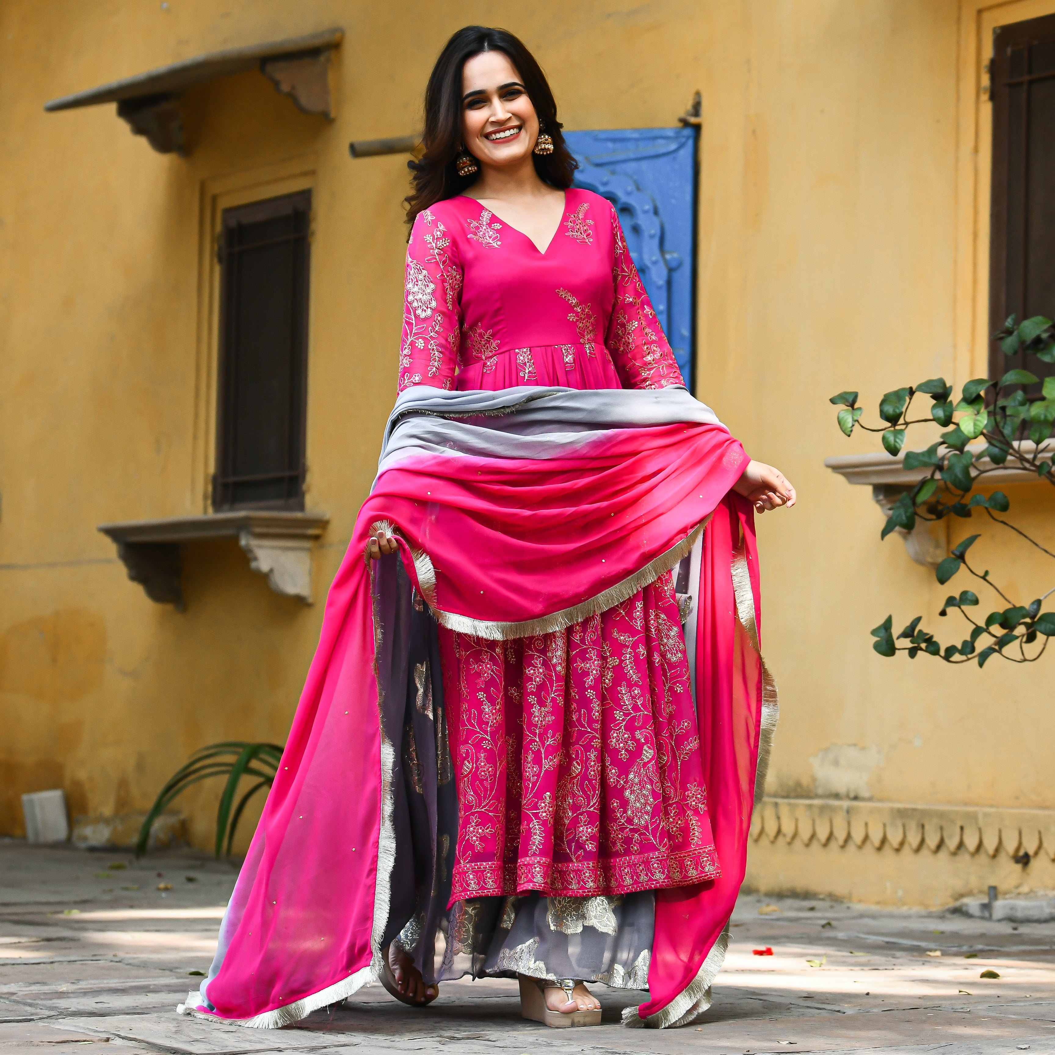 Mayur Pink Designer Traditional Suit Set For Women Online