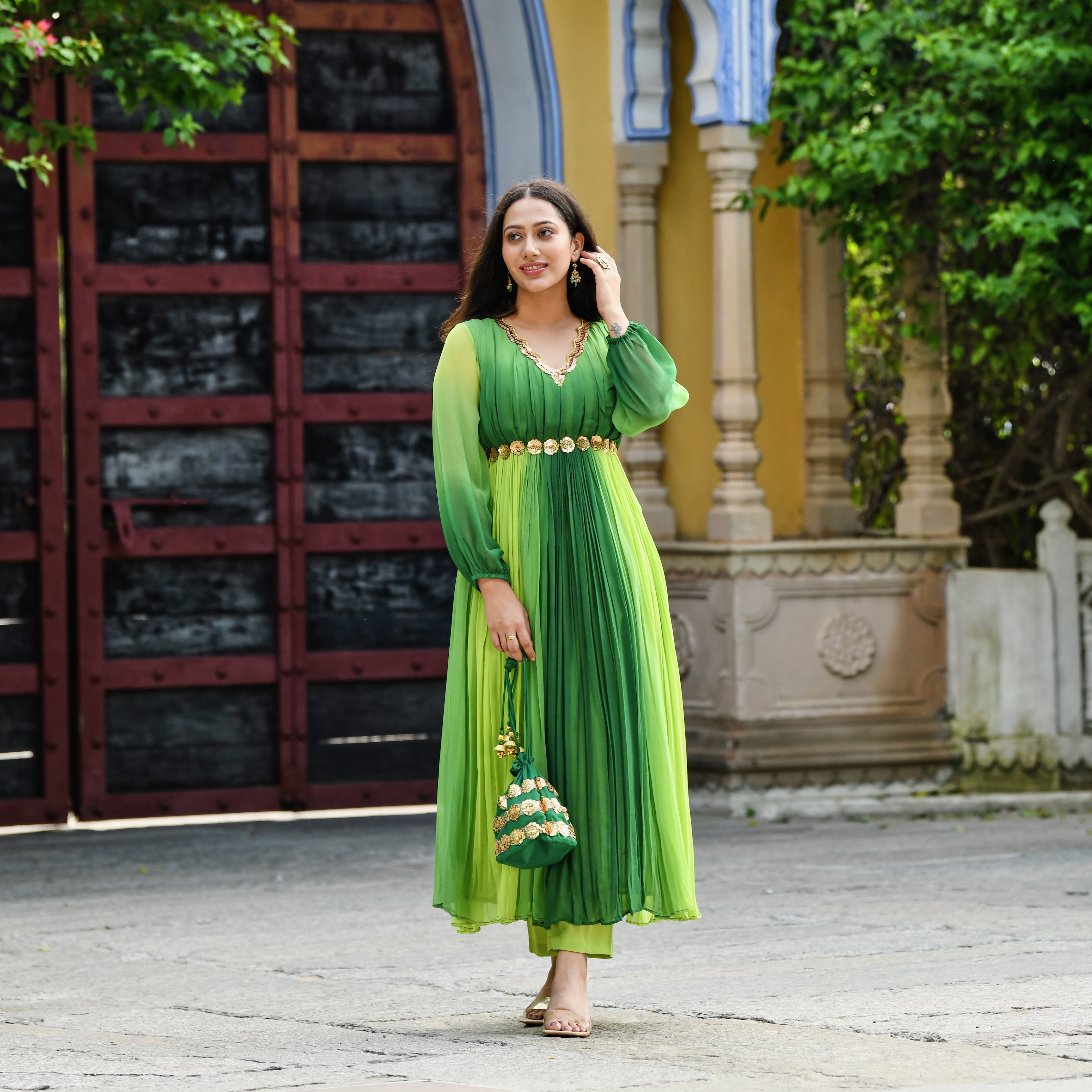 Bharya Green Designer Party Wear Suit Set For Women Online