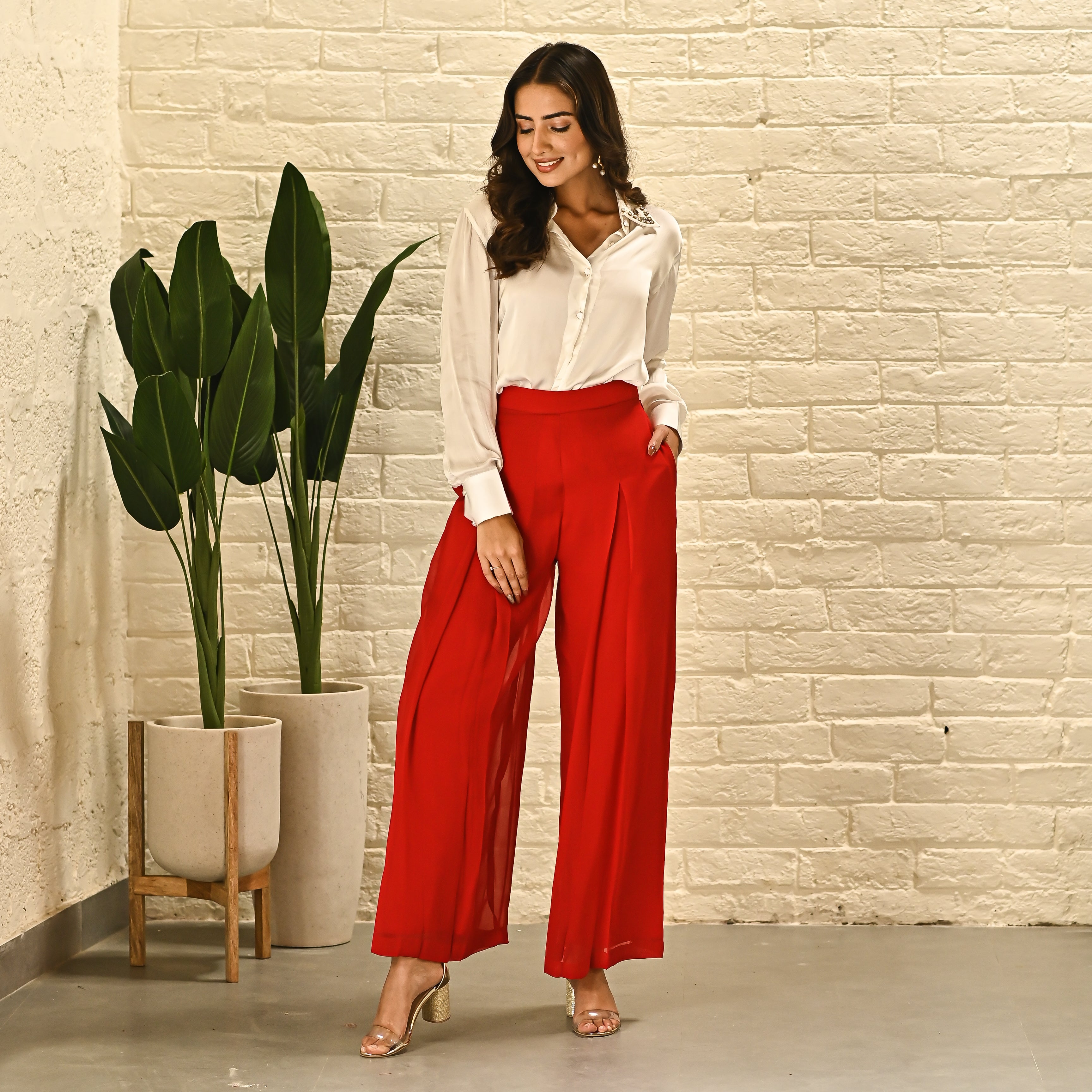 White and Red Co-ord Set