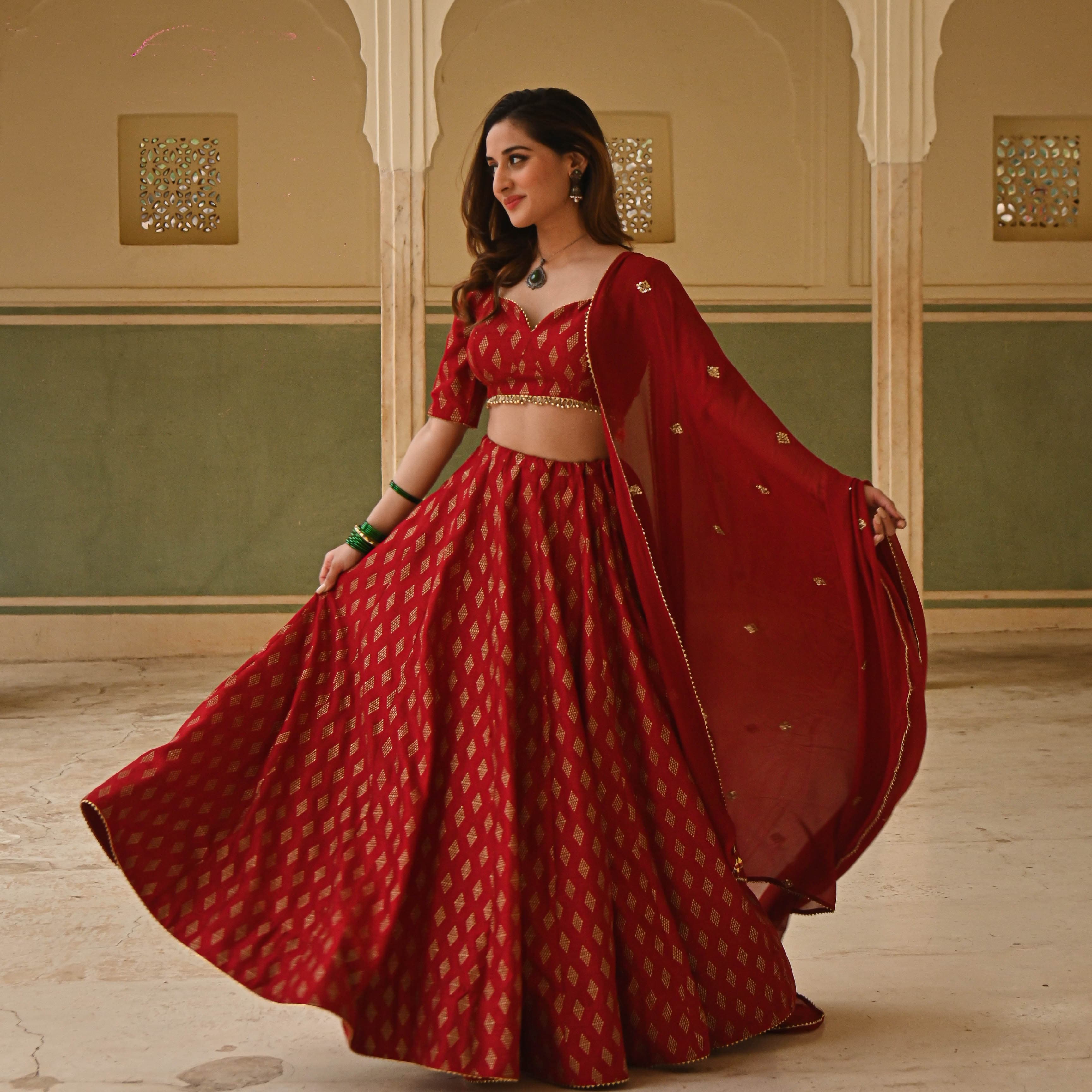 Vrinda Gold Lehenga Set