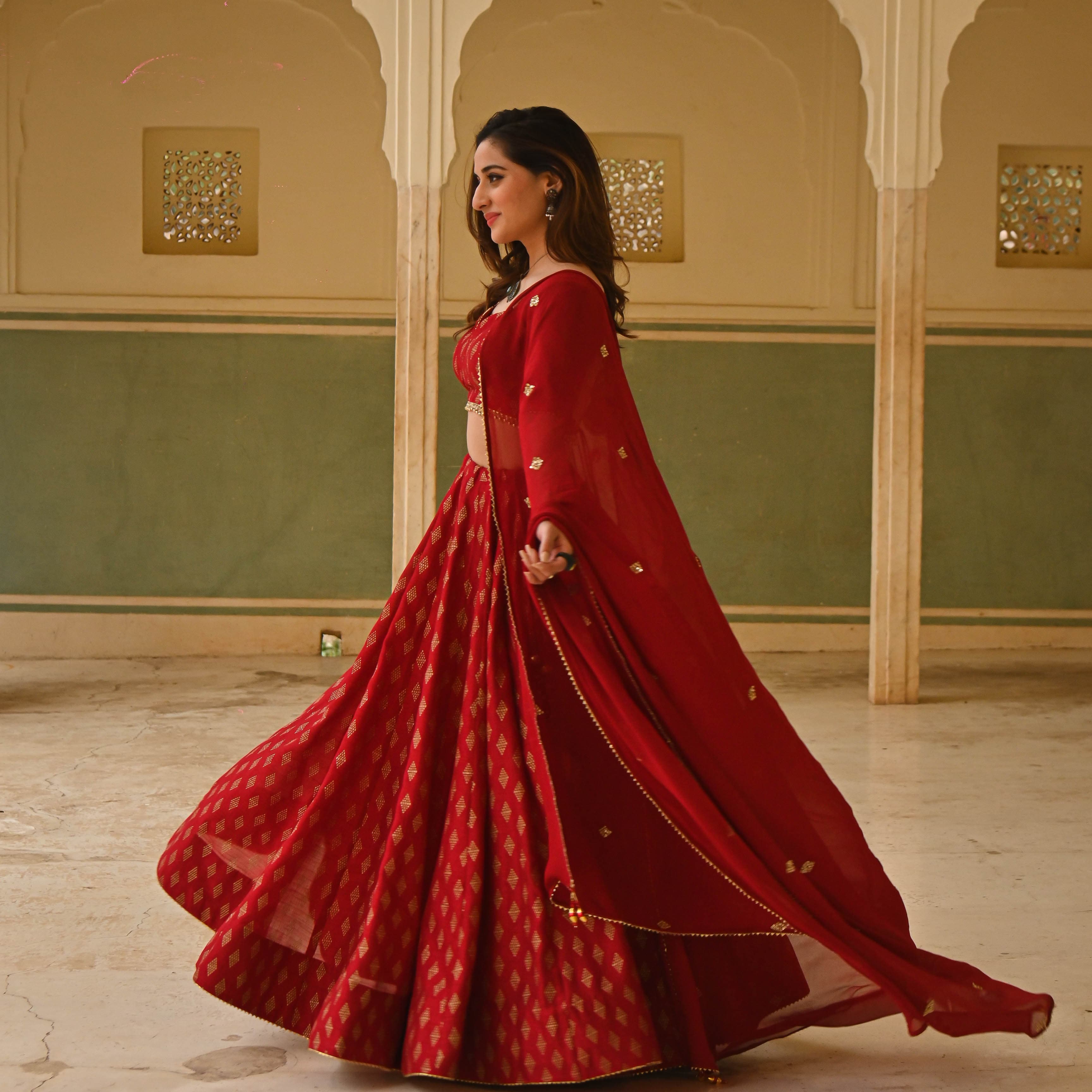 Vrinda Gold Lehenga Set