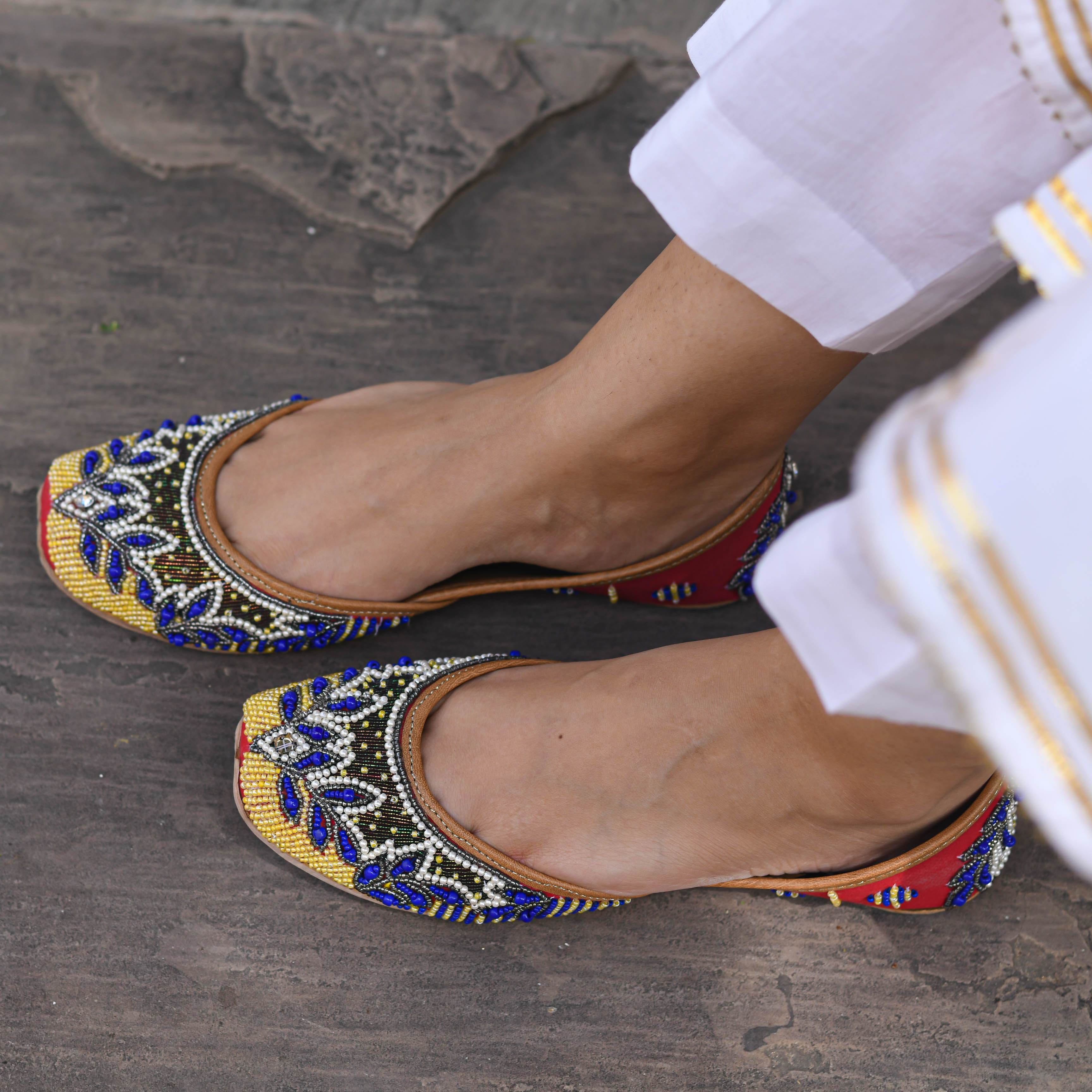 Butterfly Handcrafted Hand Embroidered Jutti For Women Online