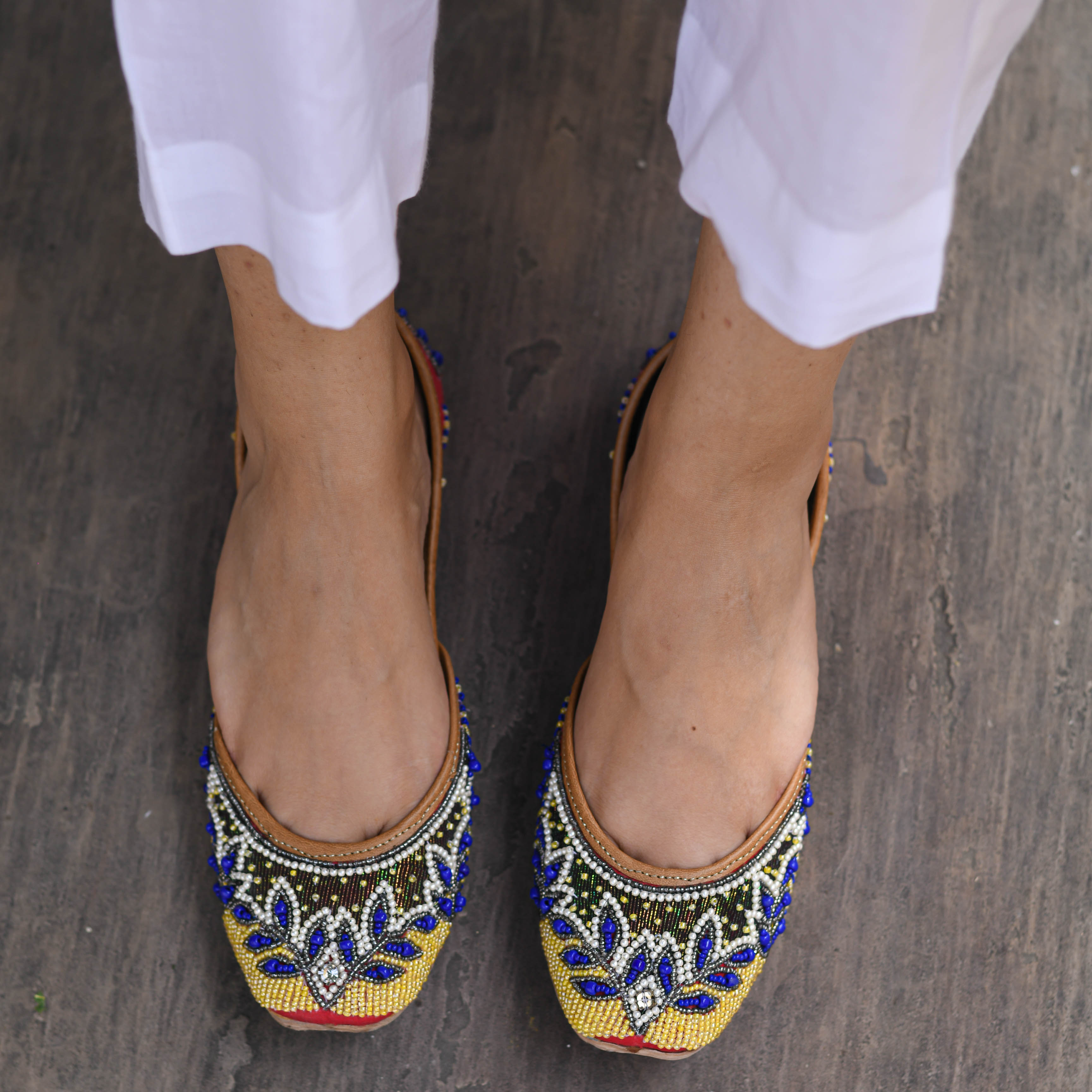 Multi-Color Hand Embroidered Jutti