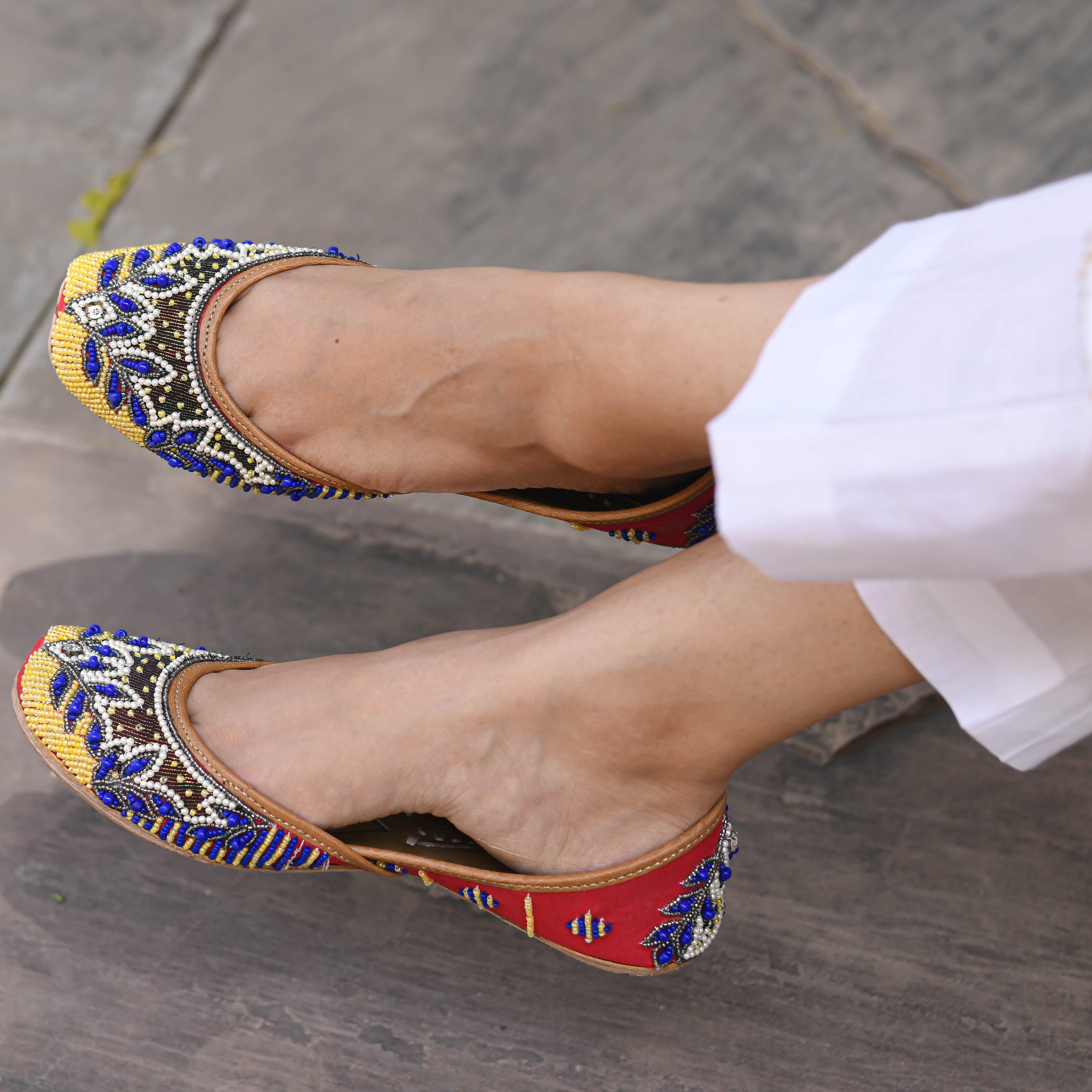 Multi-Color Hand Embroidered Jutti