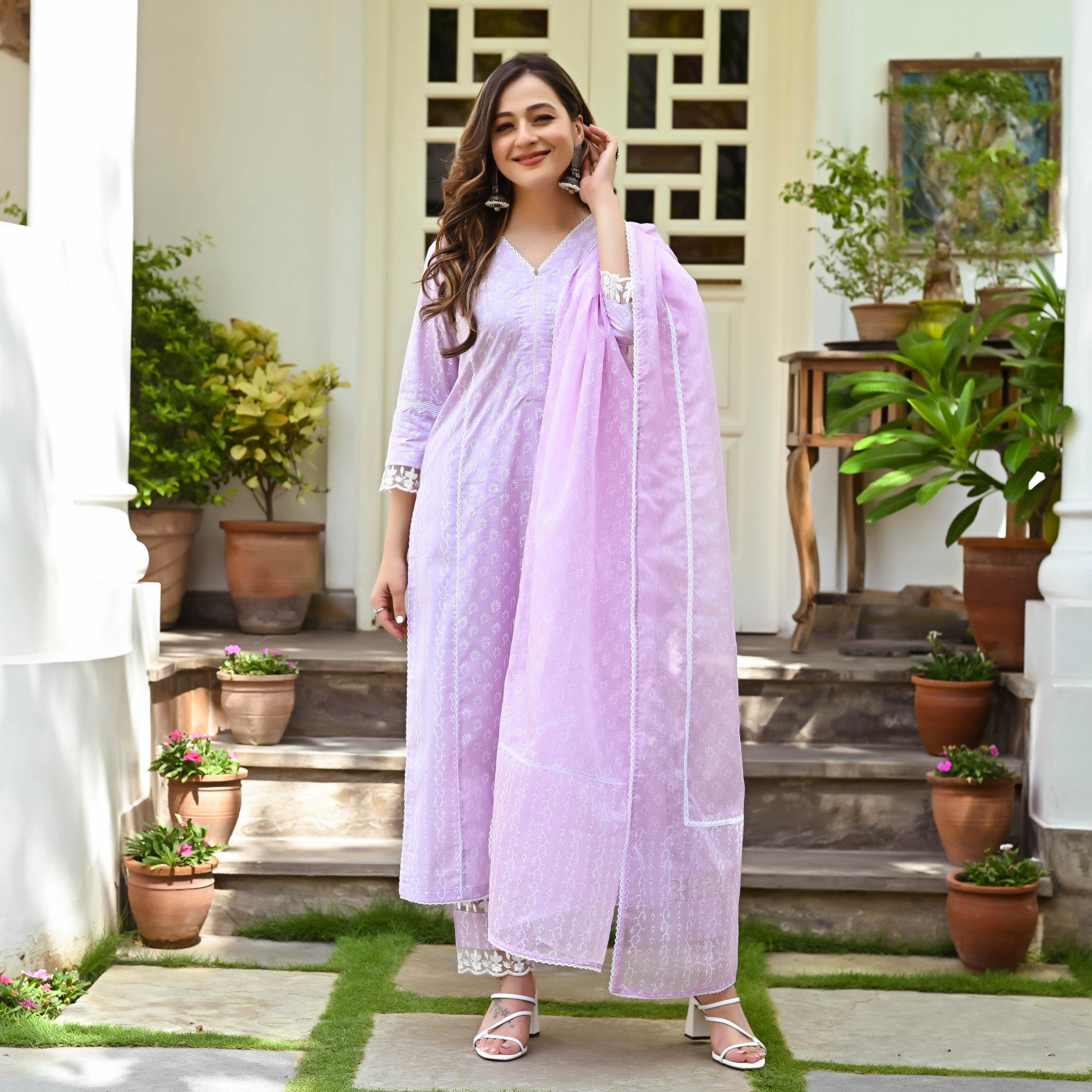 Star Tailored Suit Co Ord In Lilac | IKRUSH | SilkFred US
