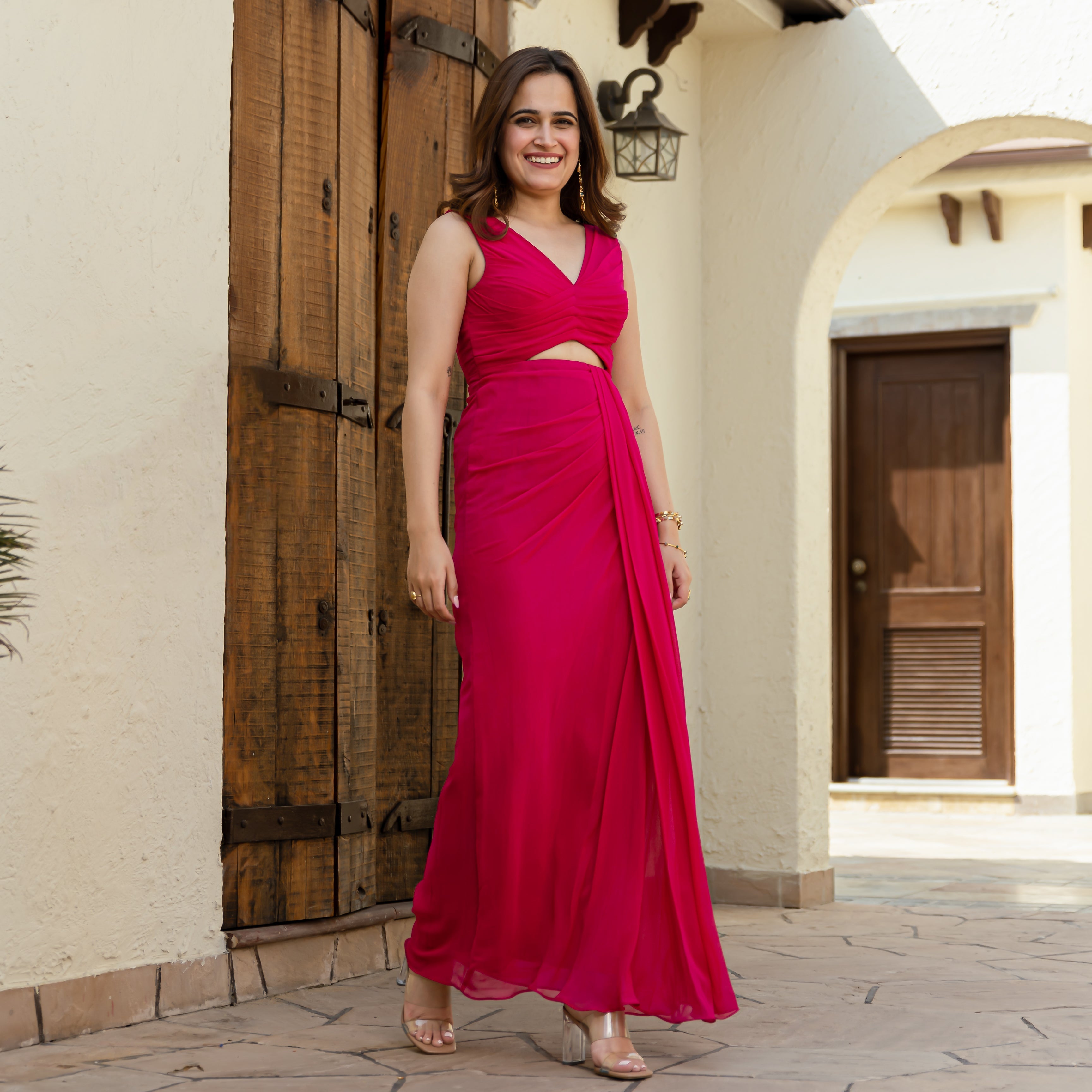 Sparkling Cosmo Designer Red Long Dress For Women Online