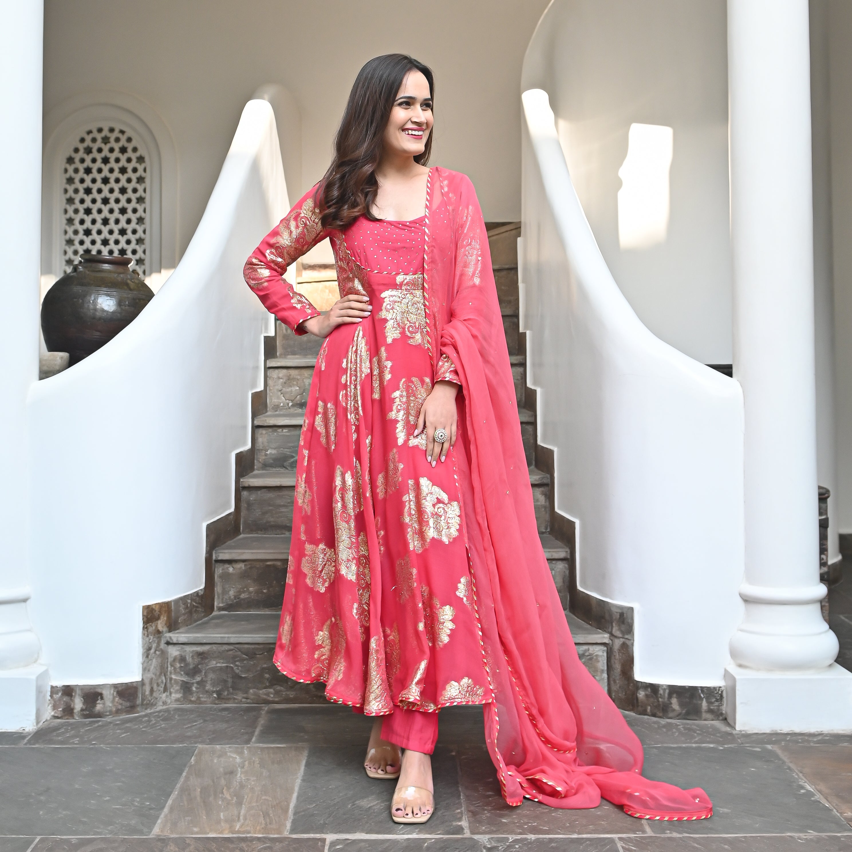  Begum Pink Designer Traditional Suit Set For Women Online