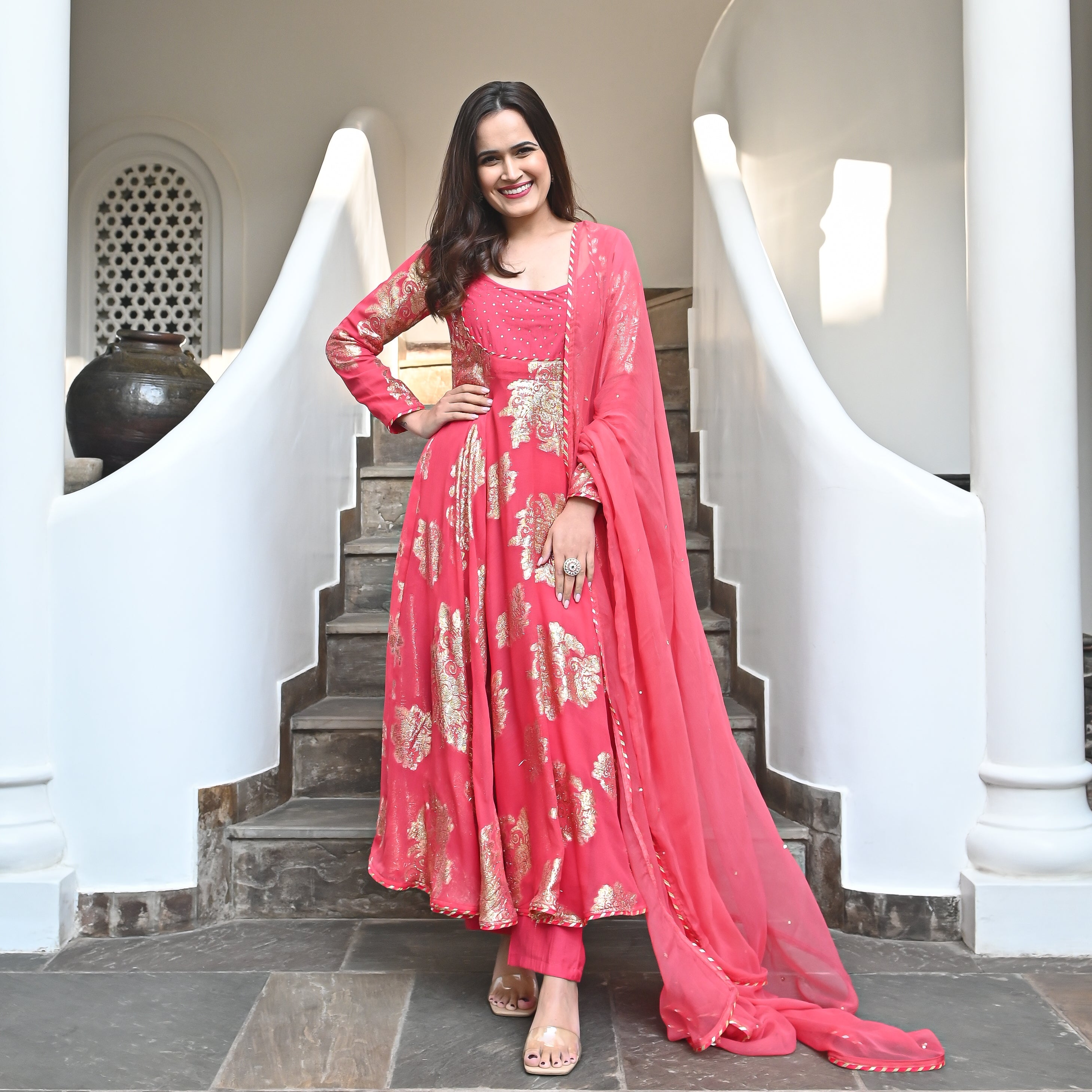  Begum Pink Designer Traditional Suit Set For Women Online