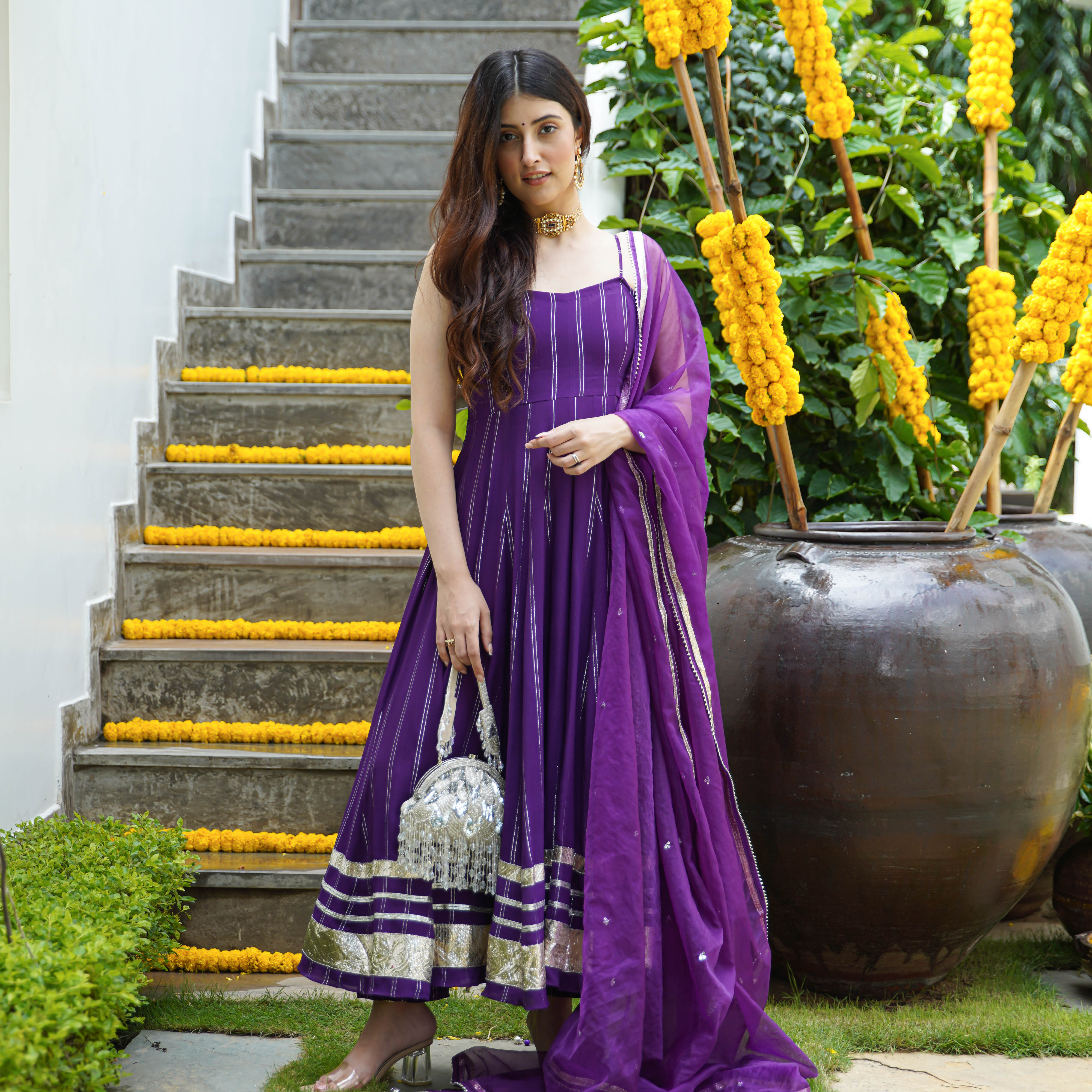  Farishte Purple Designer Readymade Anarkali Suit Set For Women Online