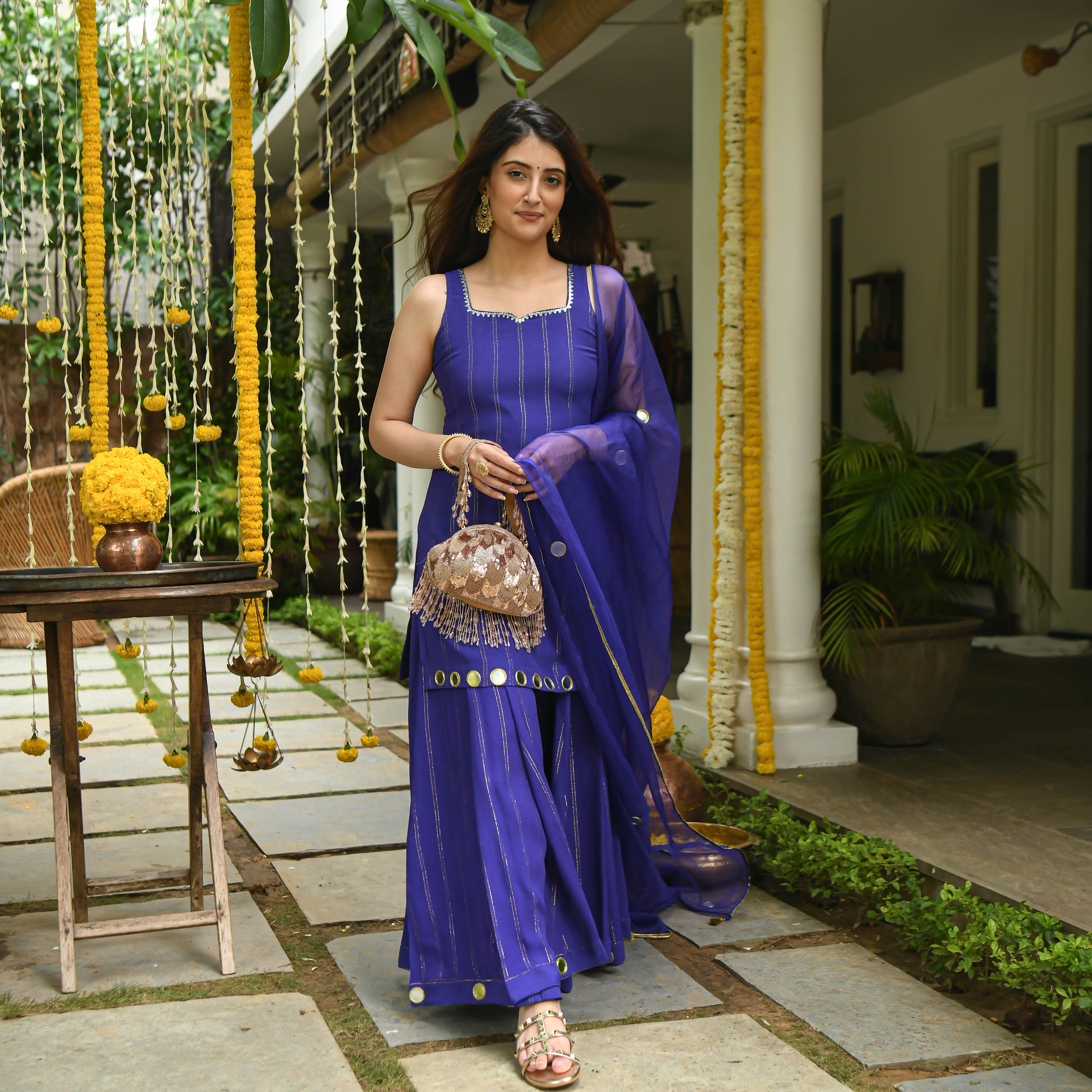 Banafshi Blue Designer Traditional Suit Set For Women Online