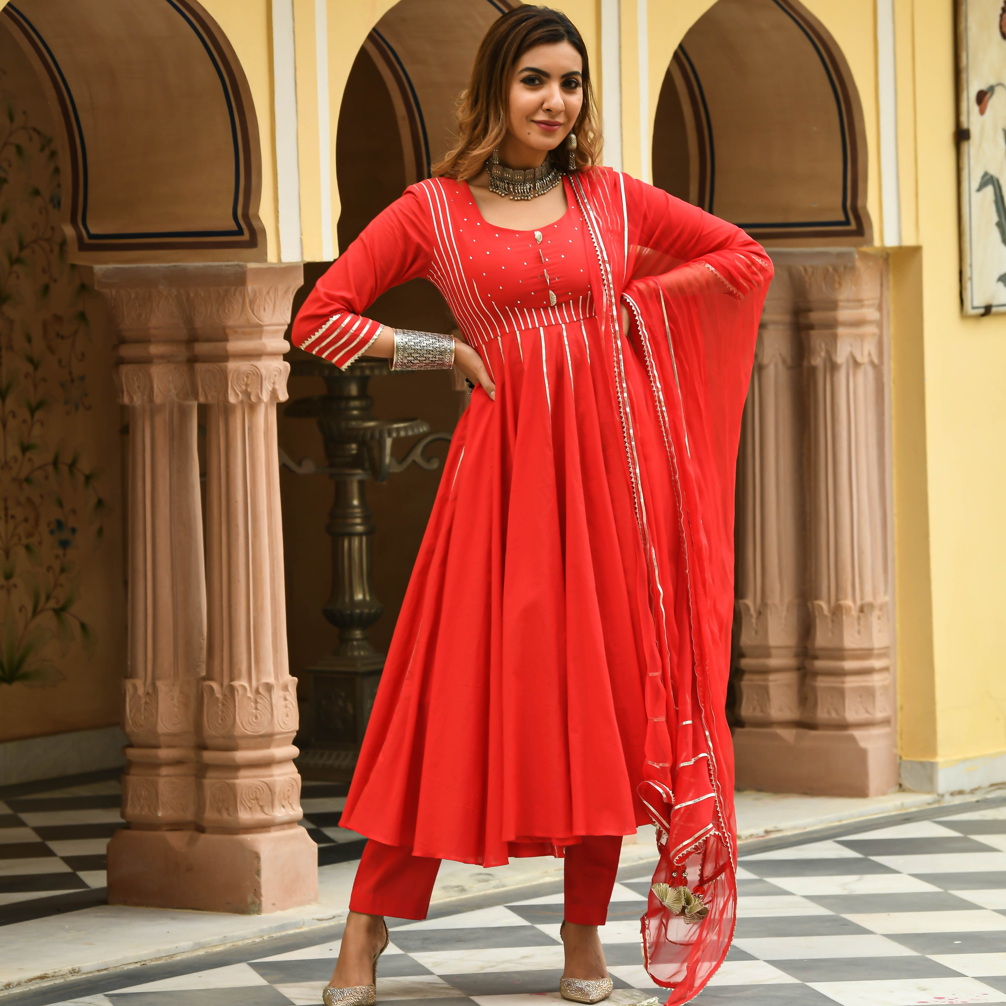 Red Salwar Suit - Buy Online on Clothsvilla.com at best price