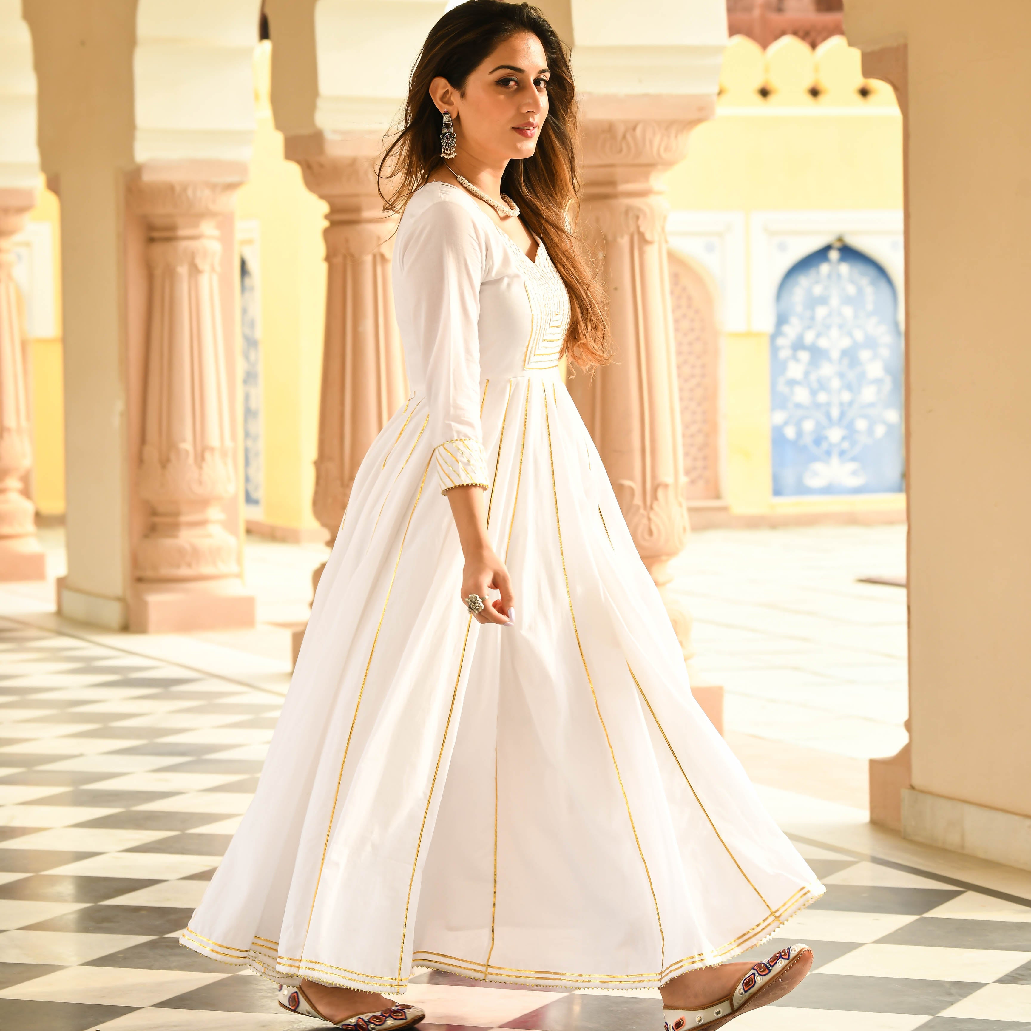 Off-White Net Party Wear Anarkali Suit | Anarkali gown, Designer gowns, Anarkali  dress