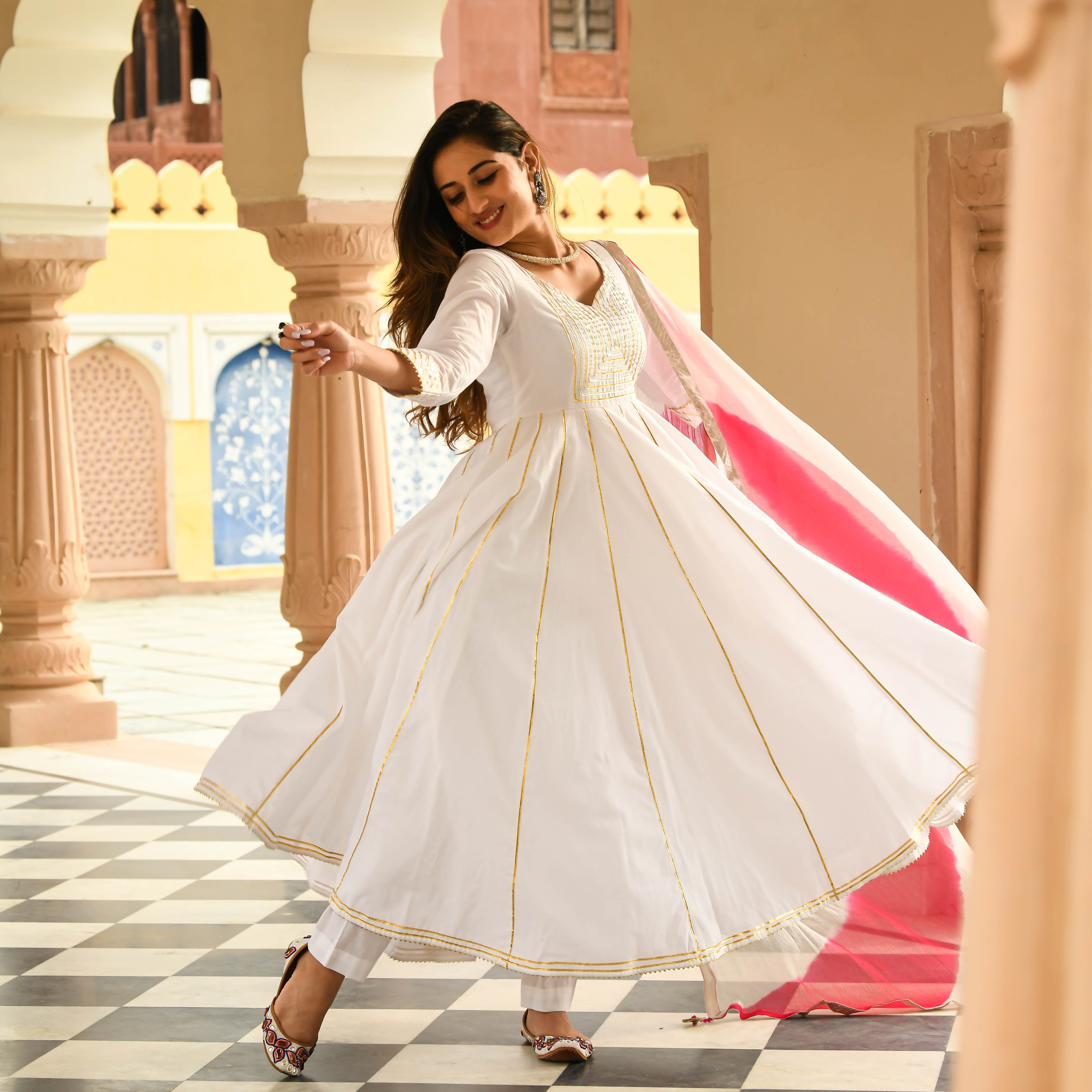 White Anarkali Dress | White anarkali, White anarkali dress, Anarkali dress