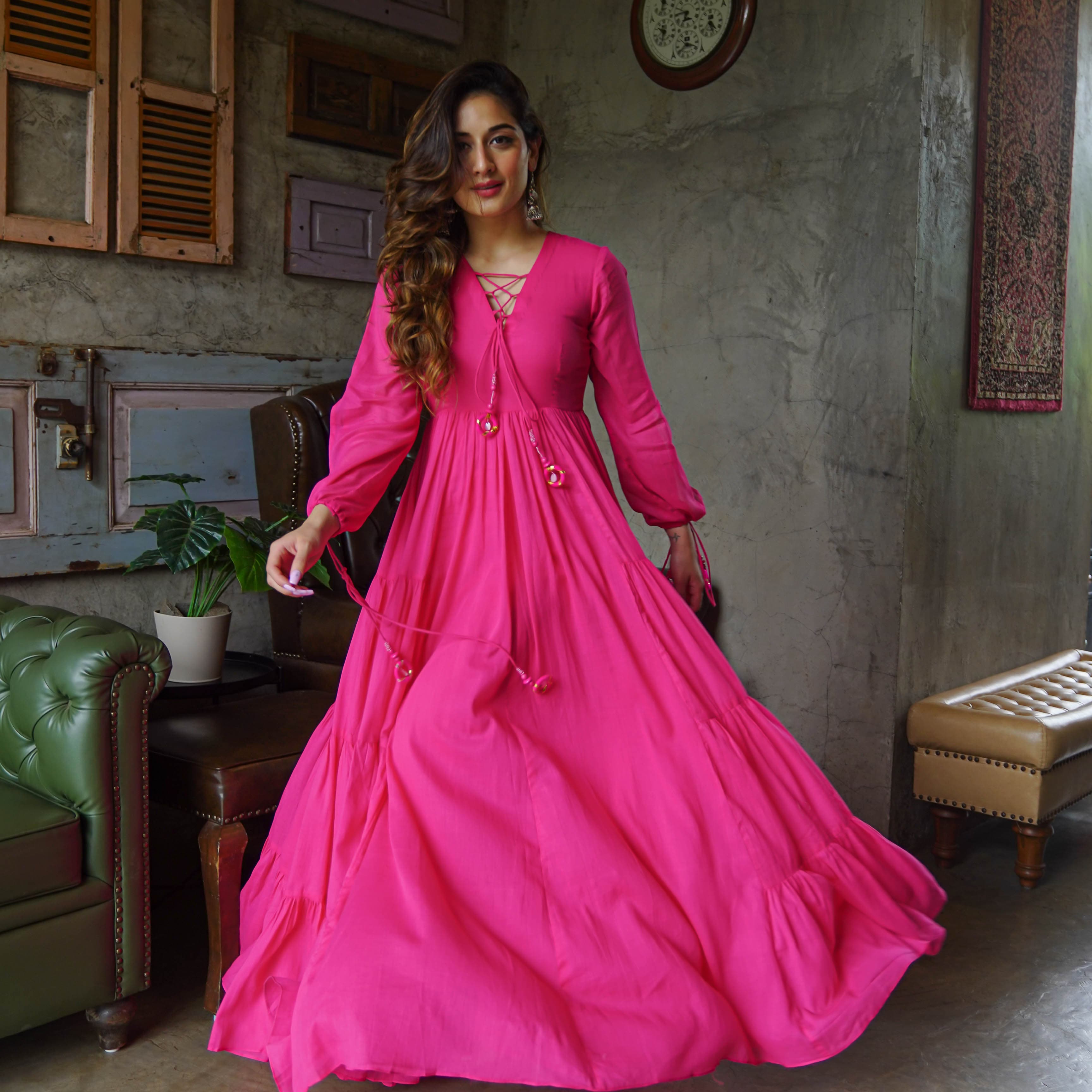 Buy Pink Dresses & Gowns for Women by YELLOW CLOUD Online | Ajio.com