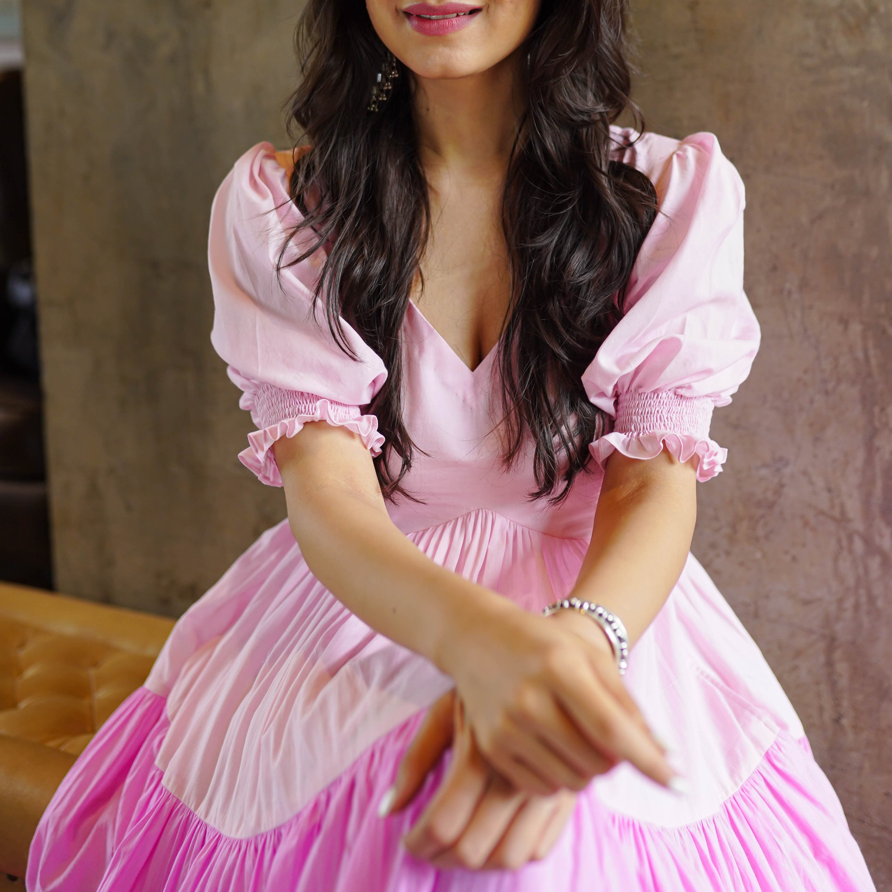 Shades Of Pink Cotton Maxi Dress