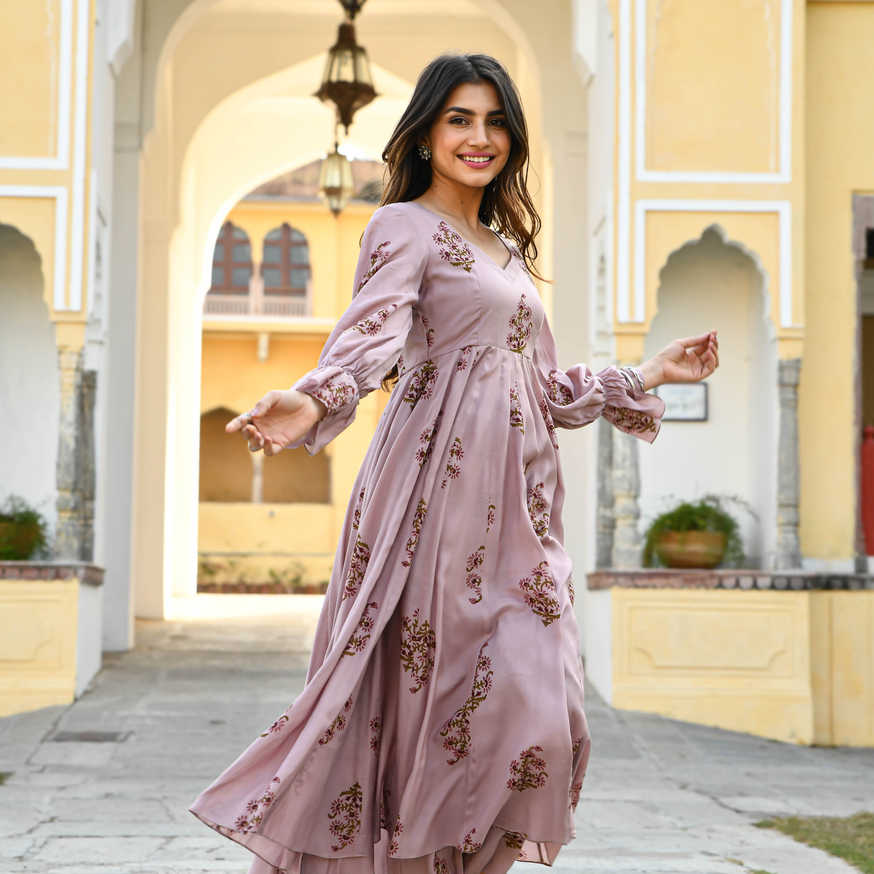  Rose Maroon Designer Cotton  Silk Kurta Set For Women Online