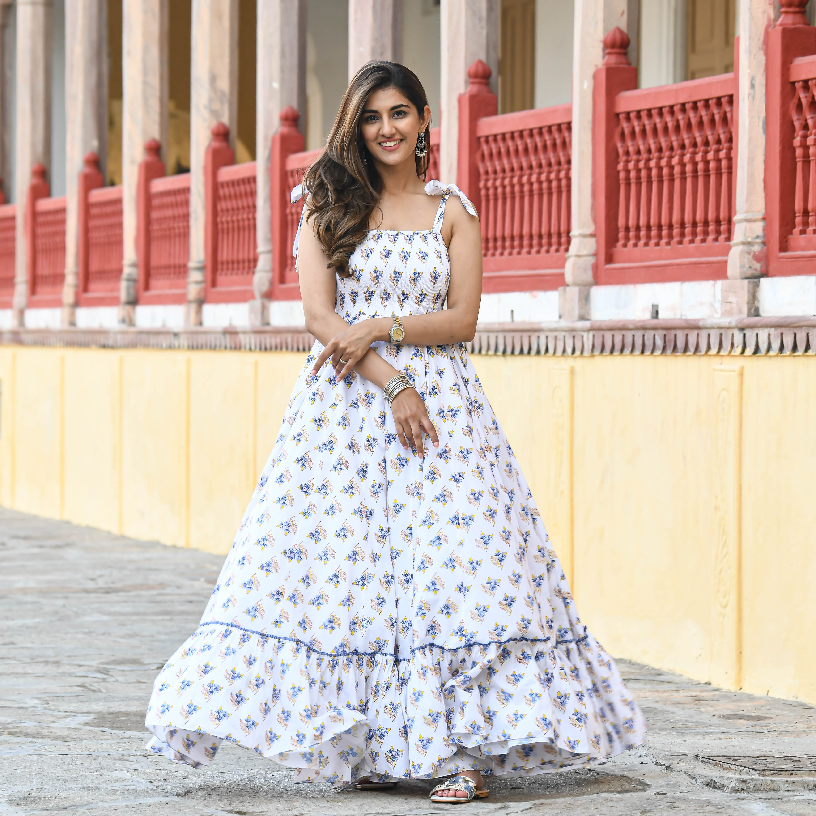 Buy Bunaai Bunch Of Happiness Designer Cotton Dress For Women Online