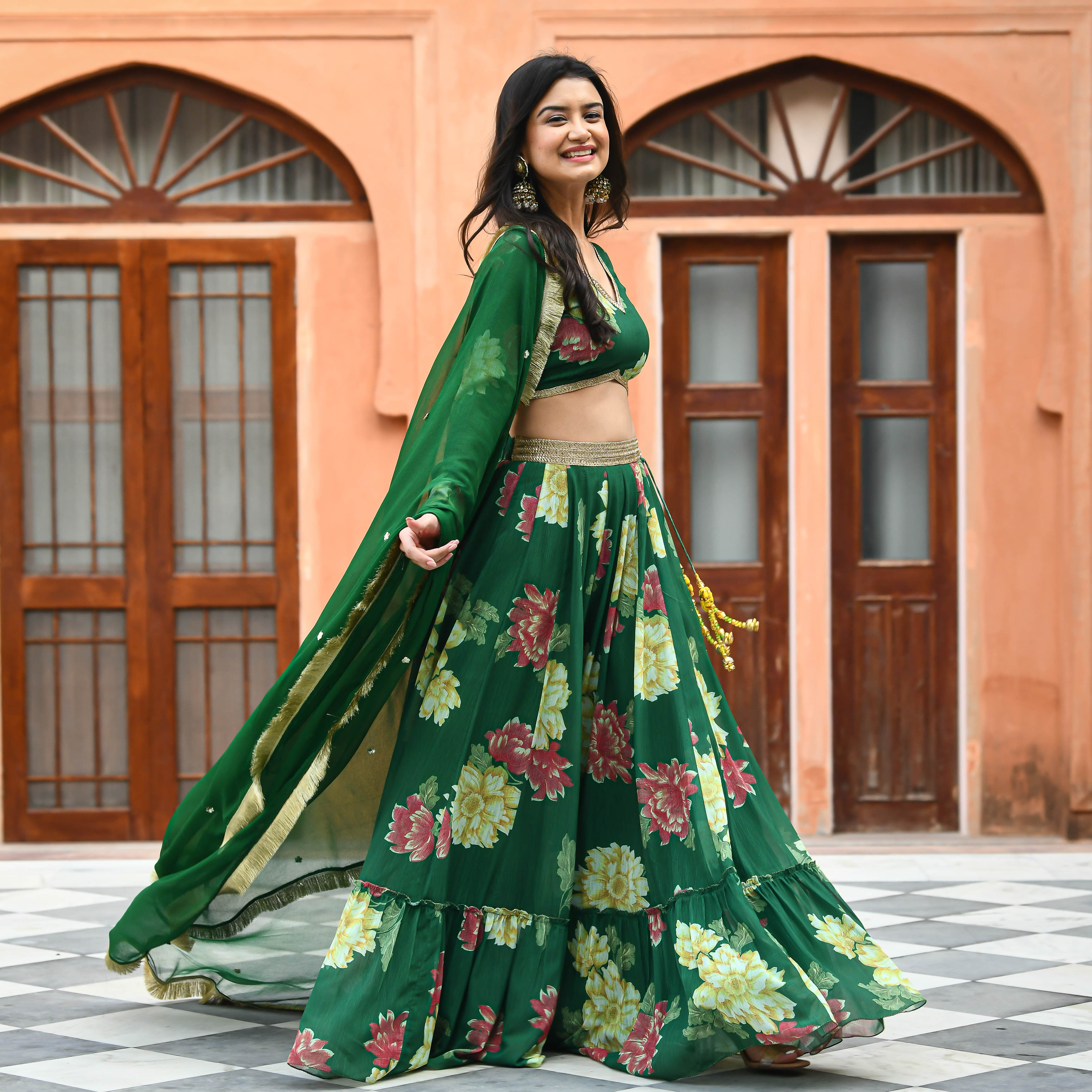 Buy Hand Painted Lehenga Choli Online in India - Aachho