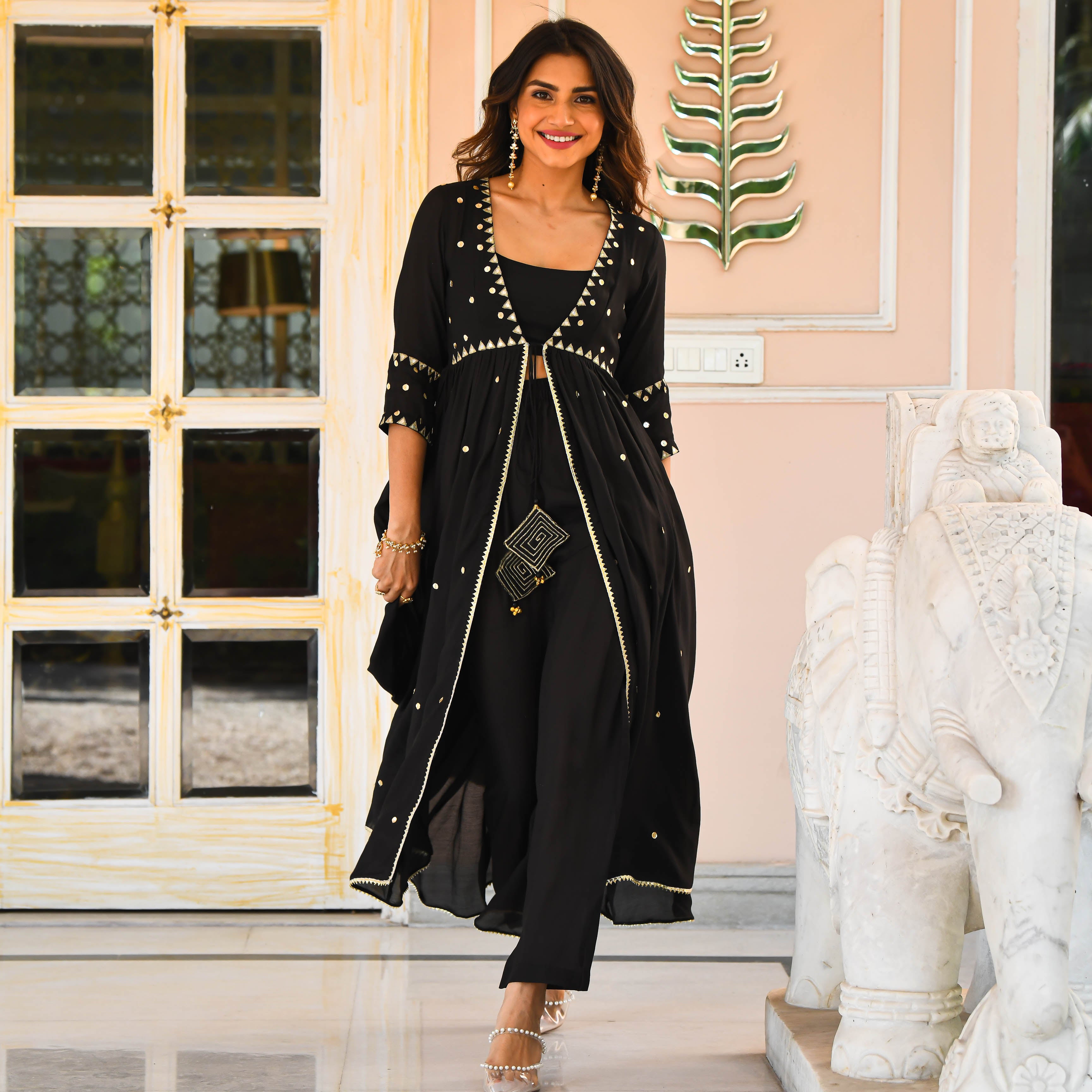 Black Mirror Work kurta for women