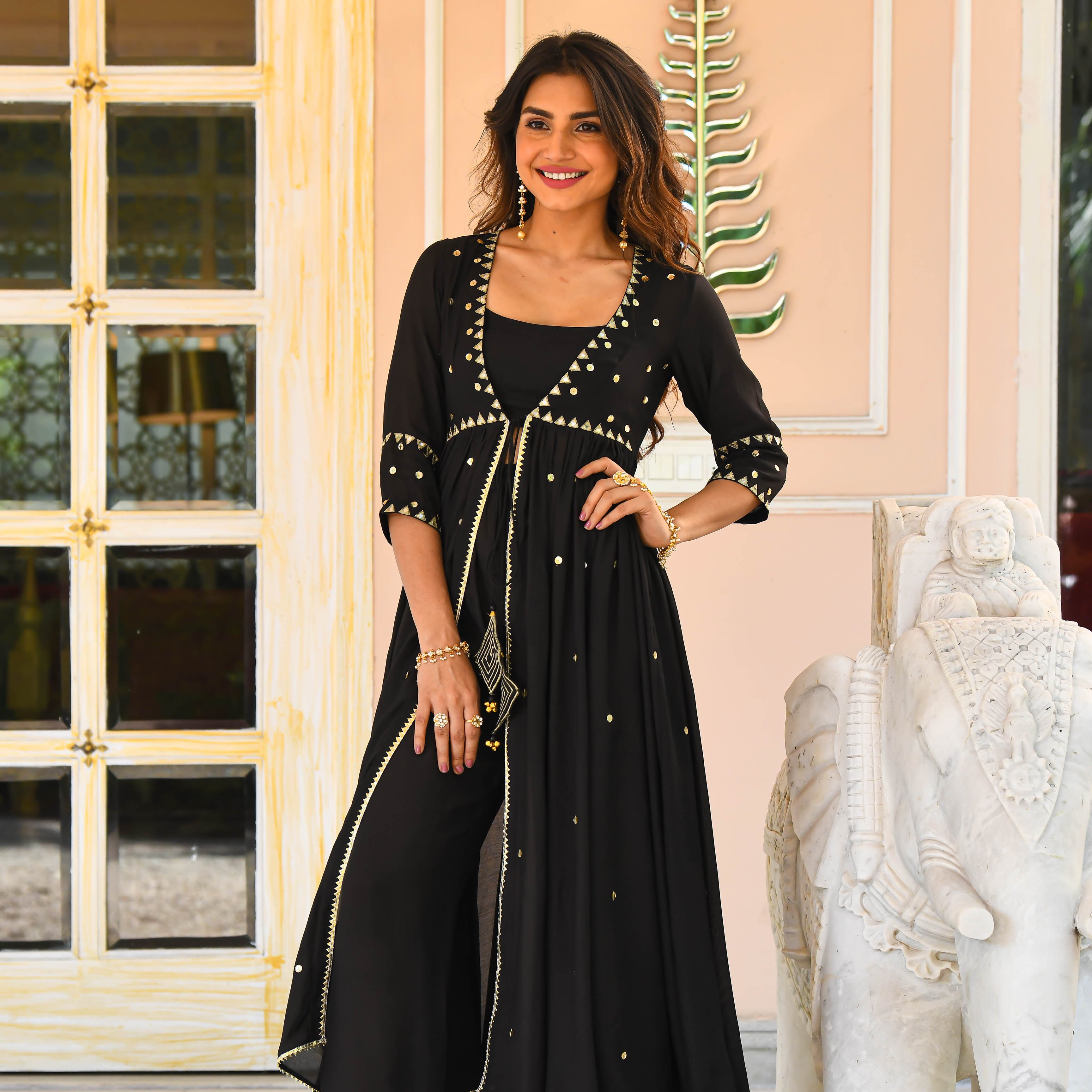 Black Mirror Work kurta for women