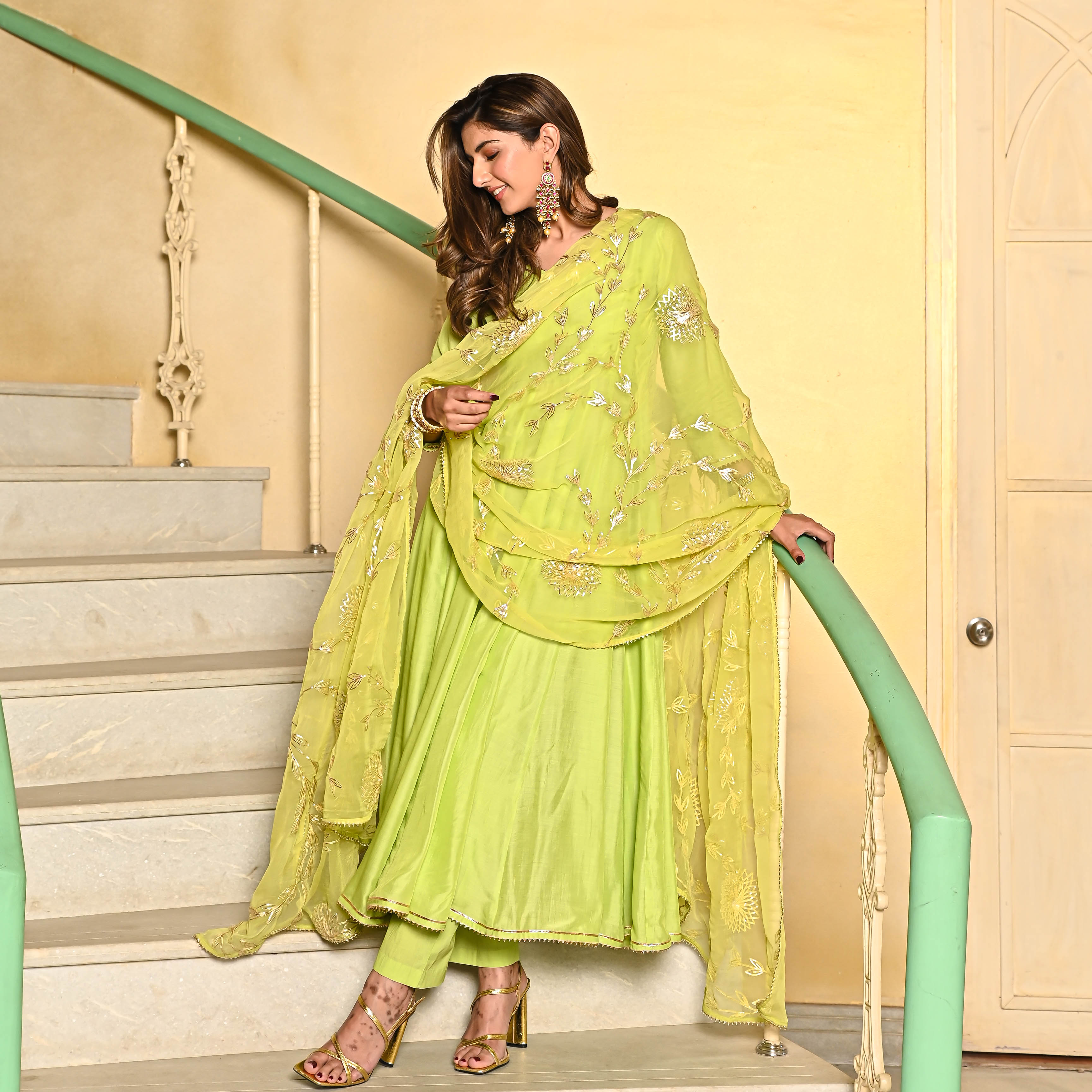 Green Salwar Suit Set For Women Online