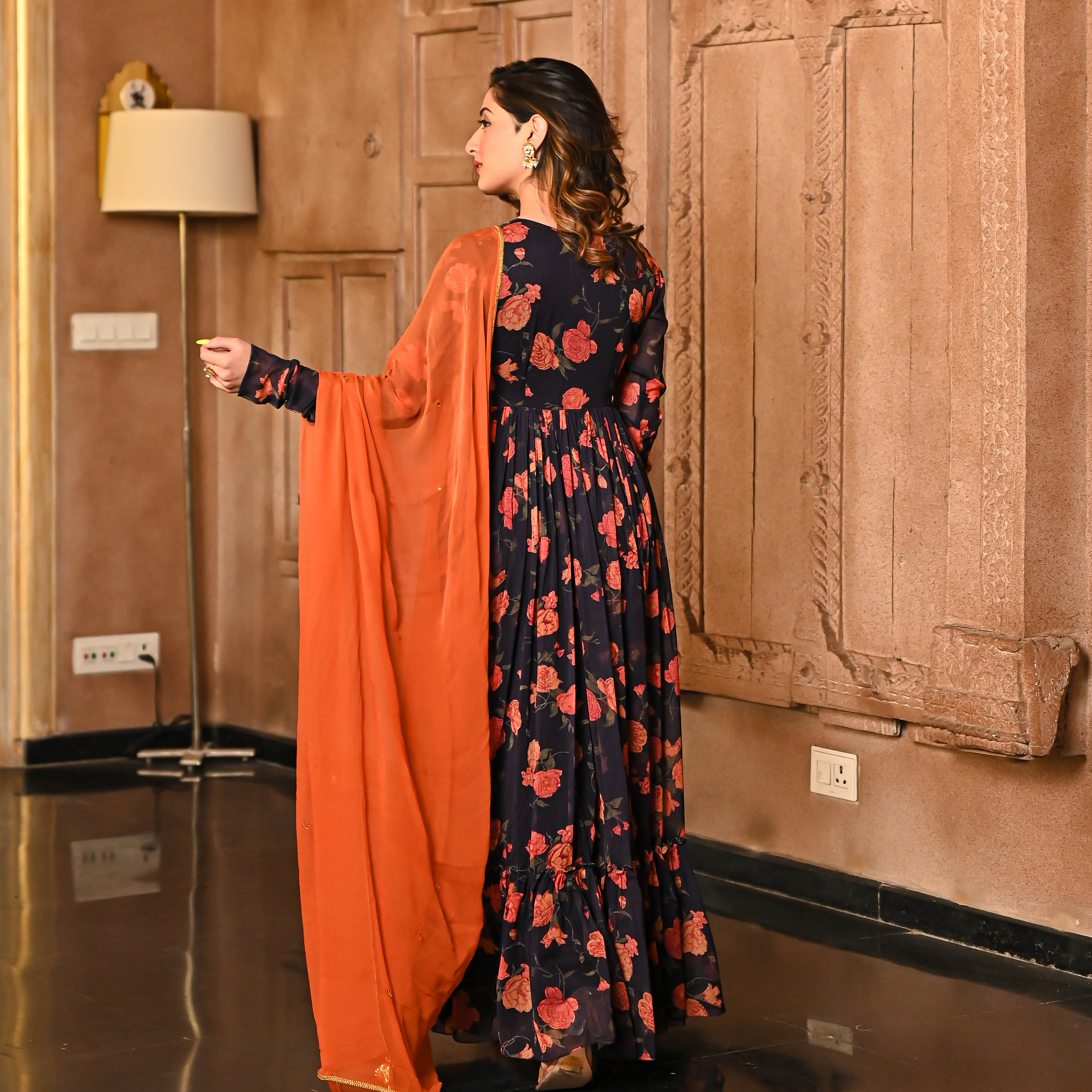 Bollywood Multicolor color Crepe Silk fabric Salwar Kameez : 1644166