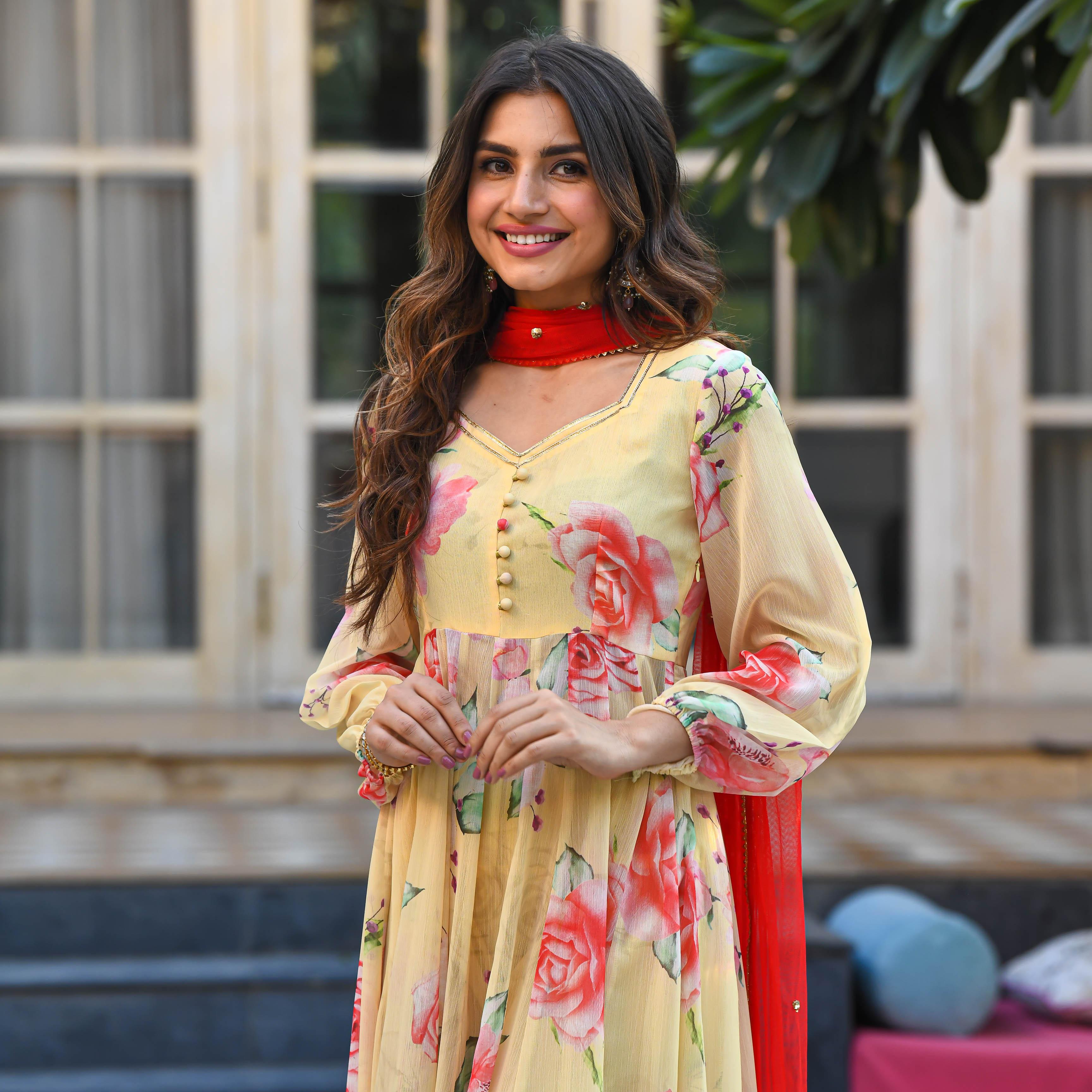 Teal Blue Floral Printed Salwar Suit – Fashionfy
